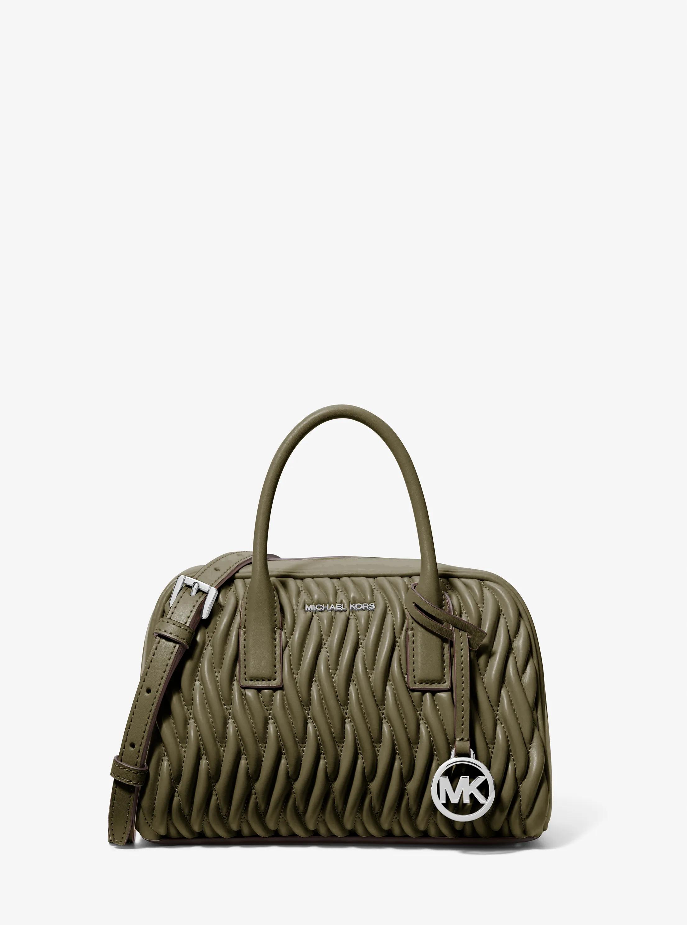 Ashton Small Matelass&eacute; Messenger Bag in OLIVE | Michael Kors
