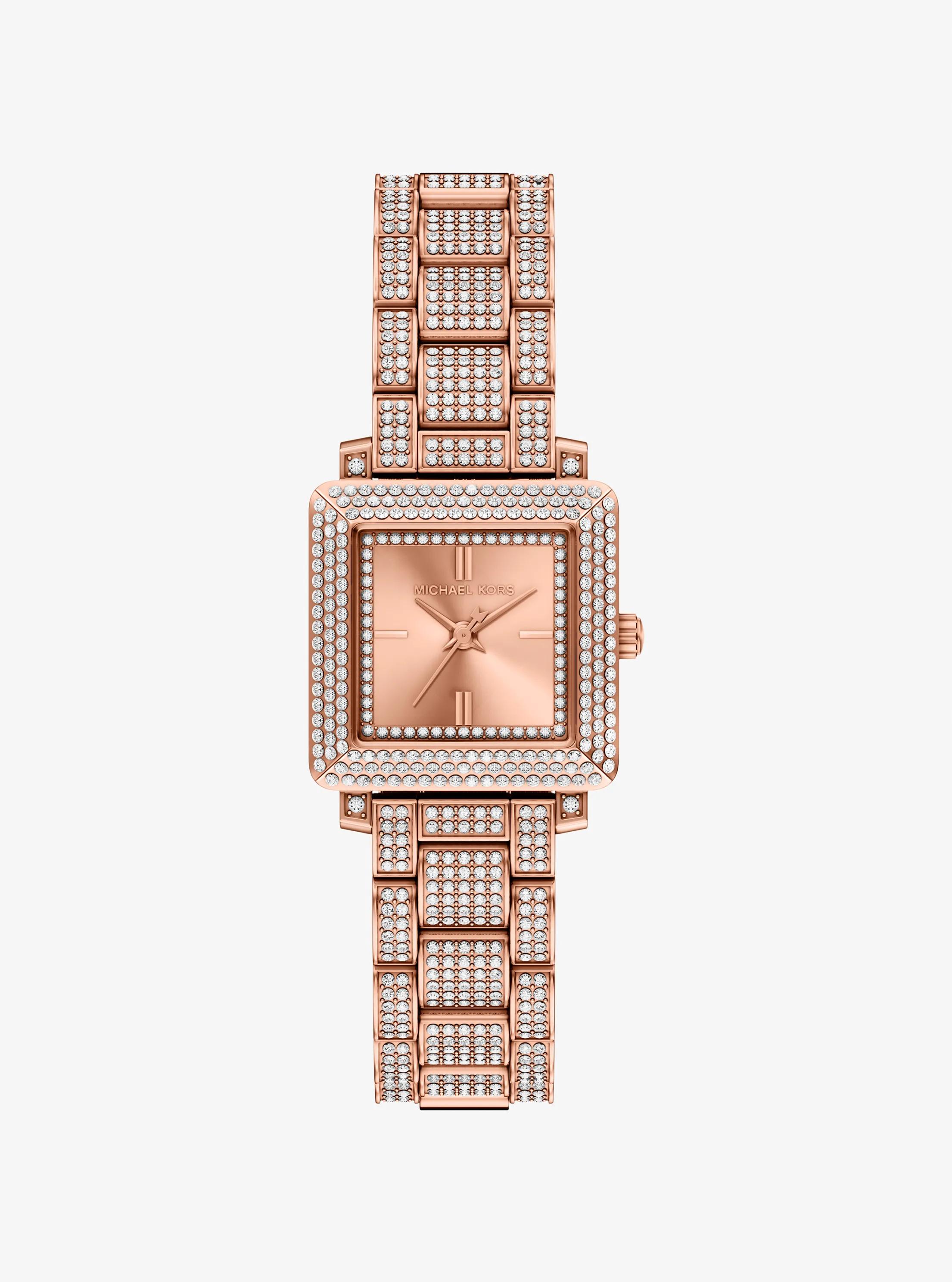 Petite Gwynn Pav&eacute; Rose Gold-Tone Watch in ROSE GOLD | Michael Kors