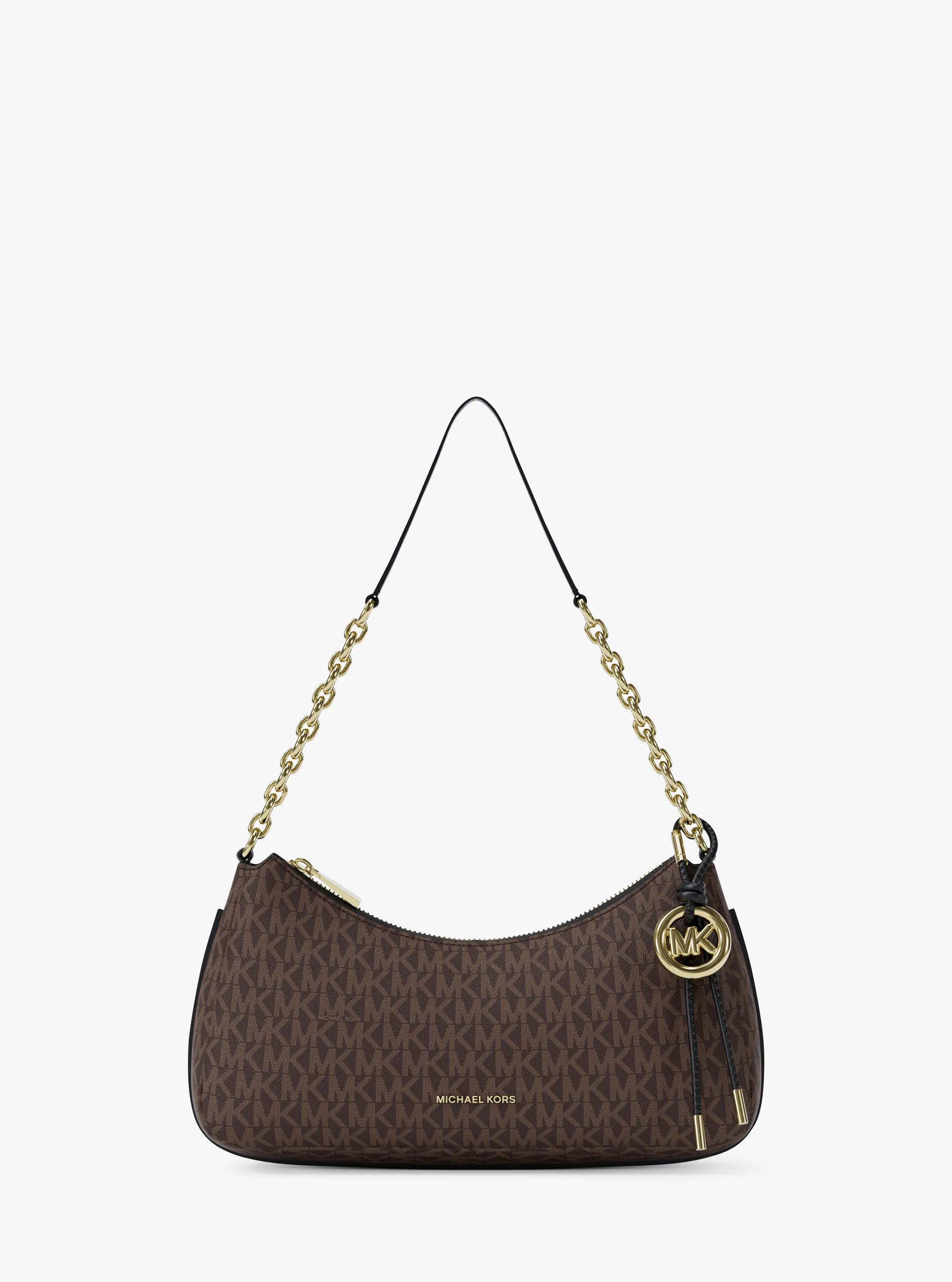 Pochette Nolita de taille moyenne avec cha&icirc;ne &agrave; logo Signature in BRUN/NOIR | Michael Kors