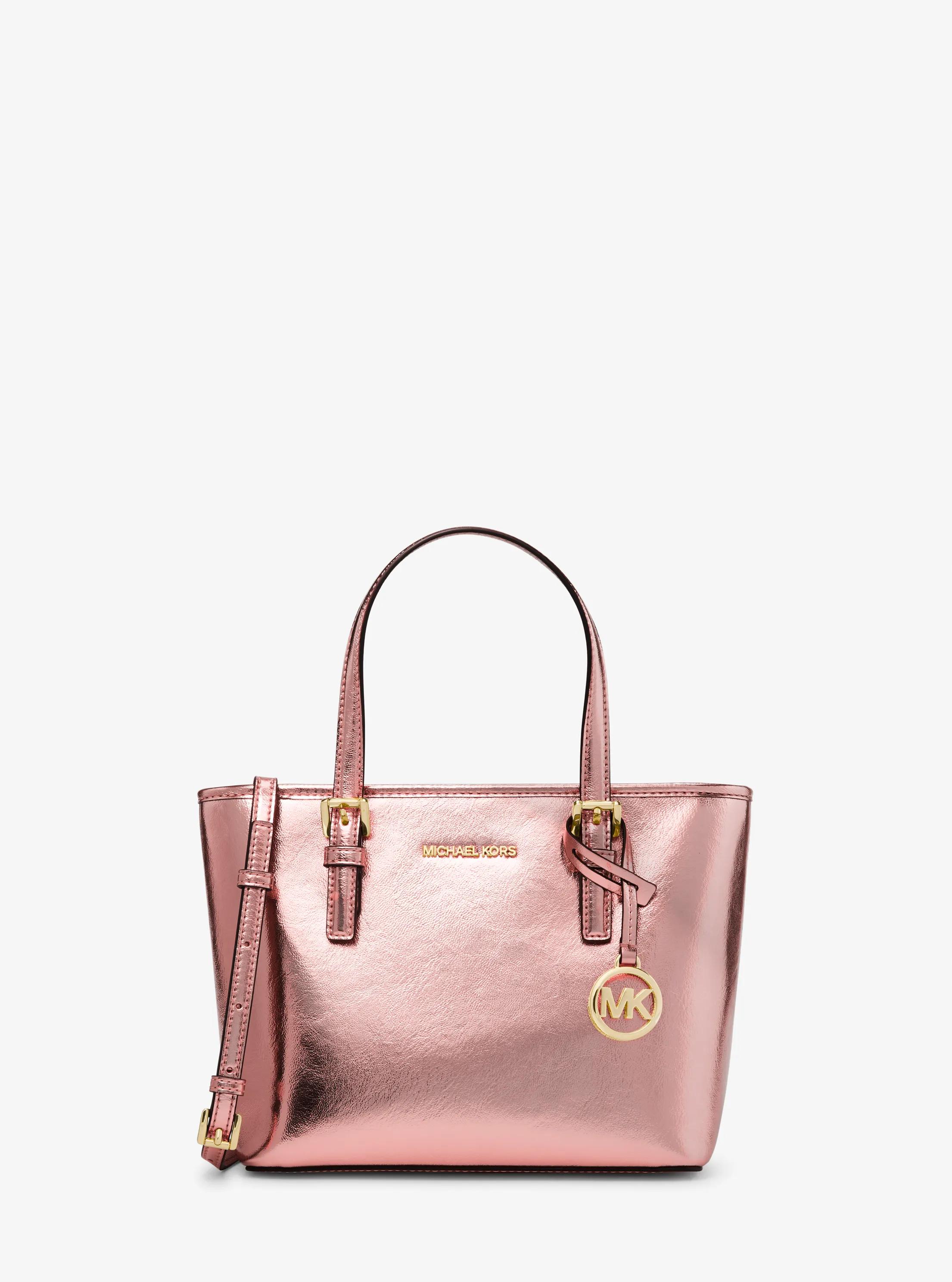 Jet Set Travel Extra-Small Metallic Top-Zip Tote Bag in PRIMROSE