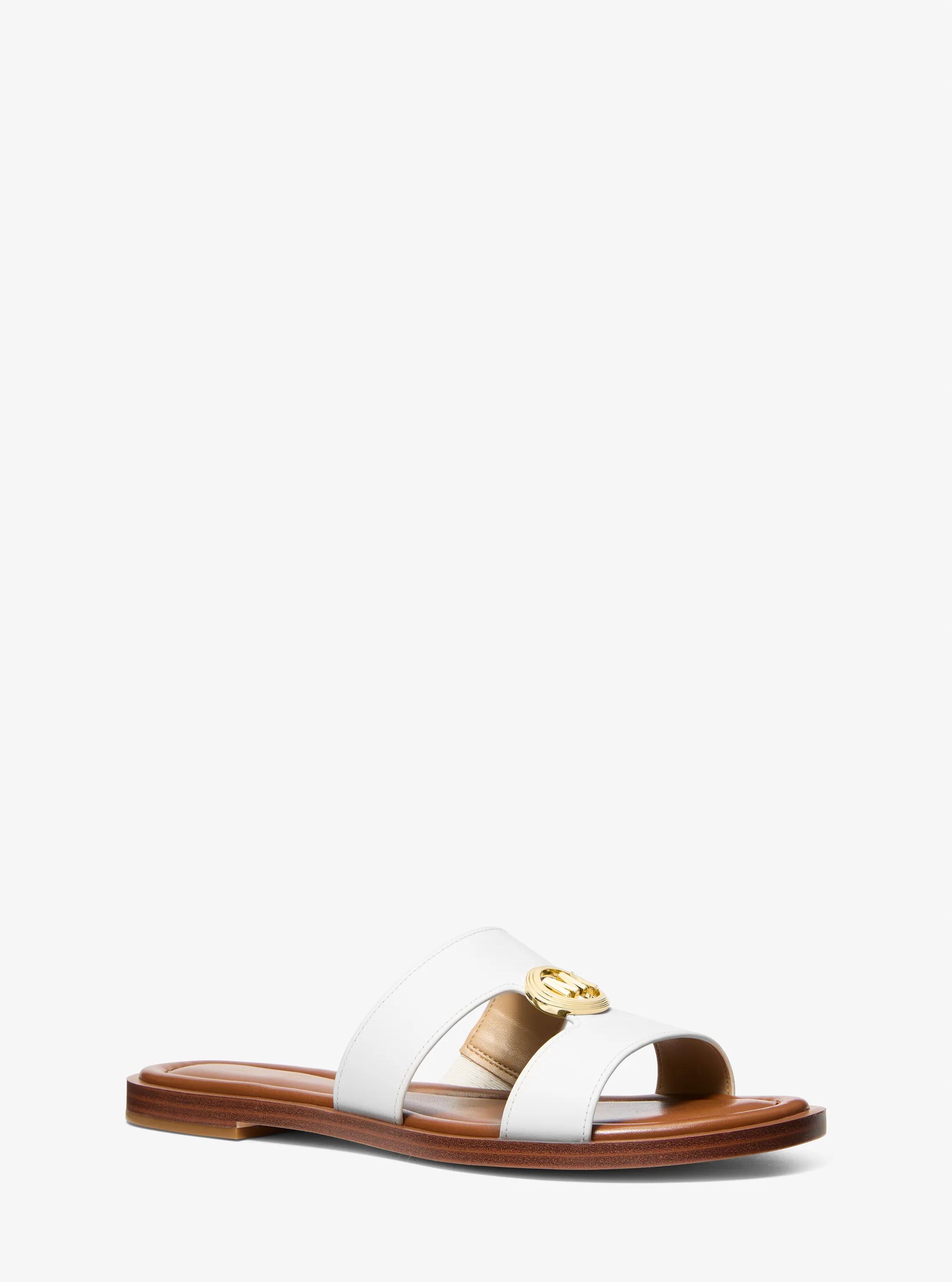 Erin Leather Sandal in OPTIC WHITE | Michael Kors