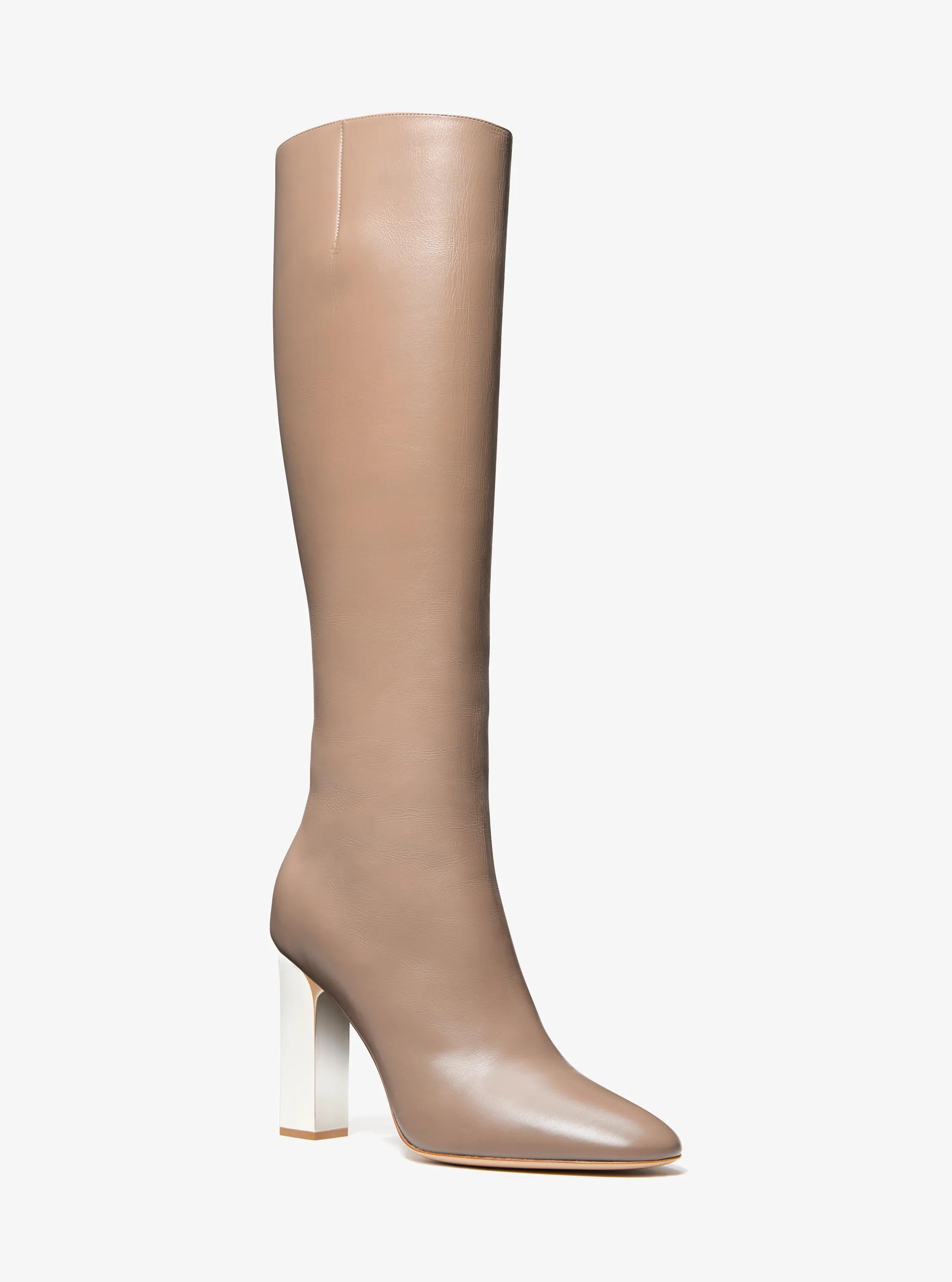 Carly Leather Boot in TAUPE | Michael Kors