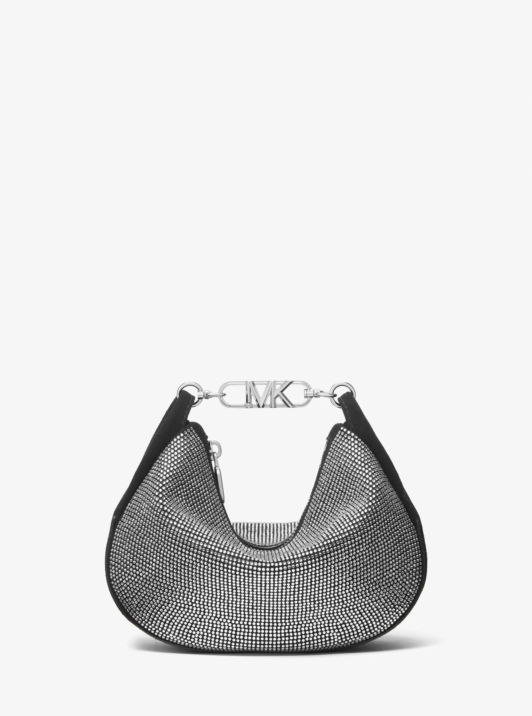Bolso de hombro Kendall peque&ntilde;o de ante con adornos