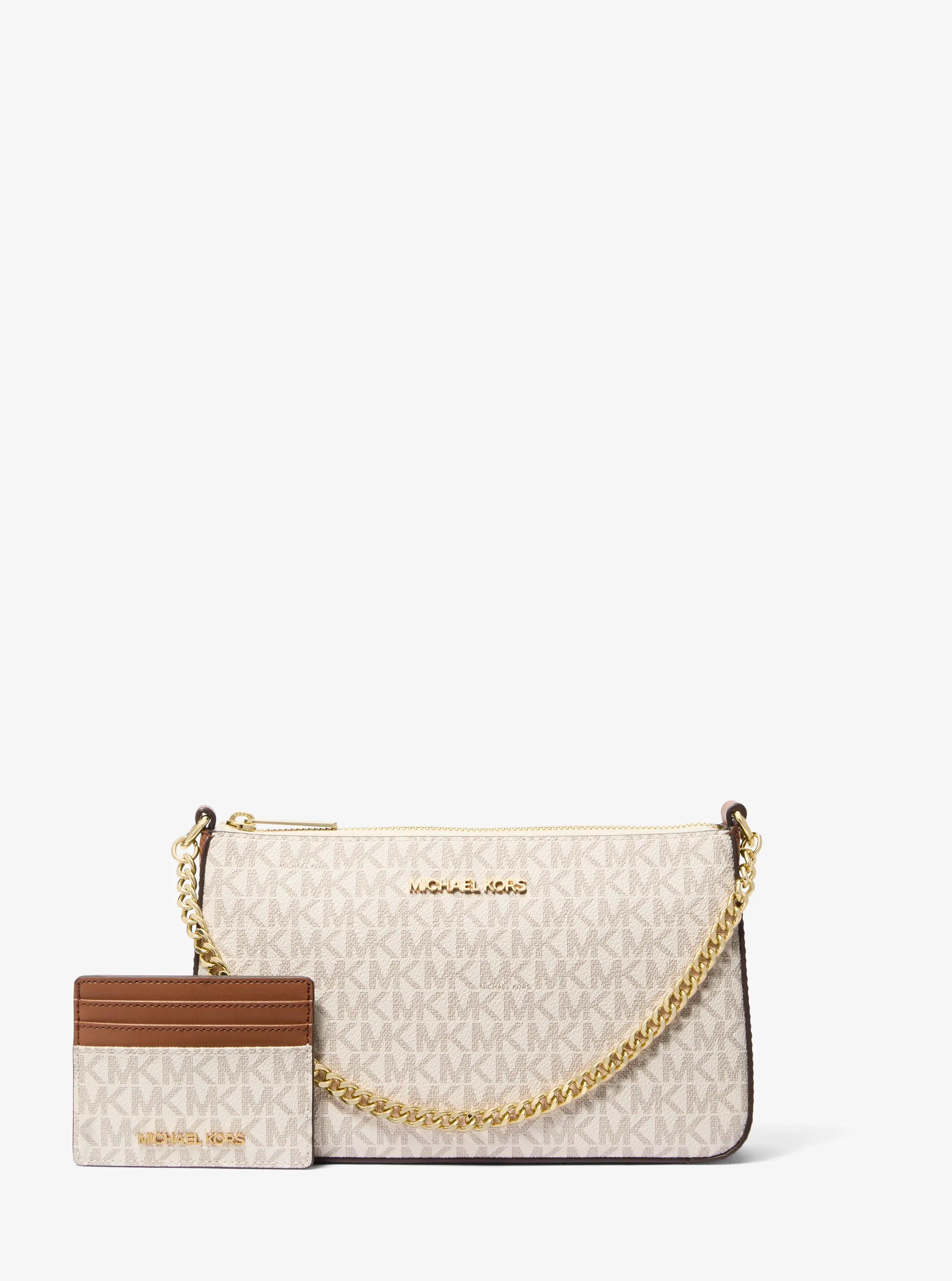 Medium Logo Pouch and Card Case Gift Set in VANILLA | Michael Kors