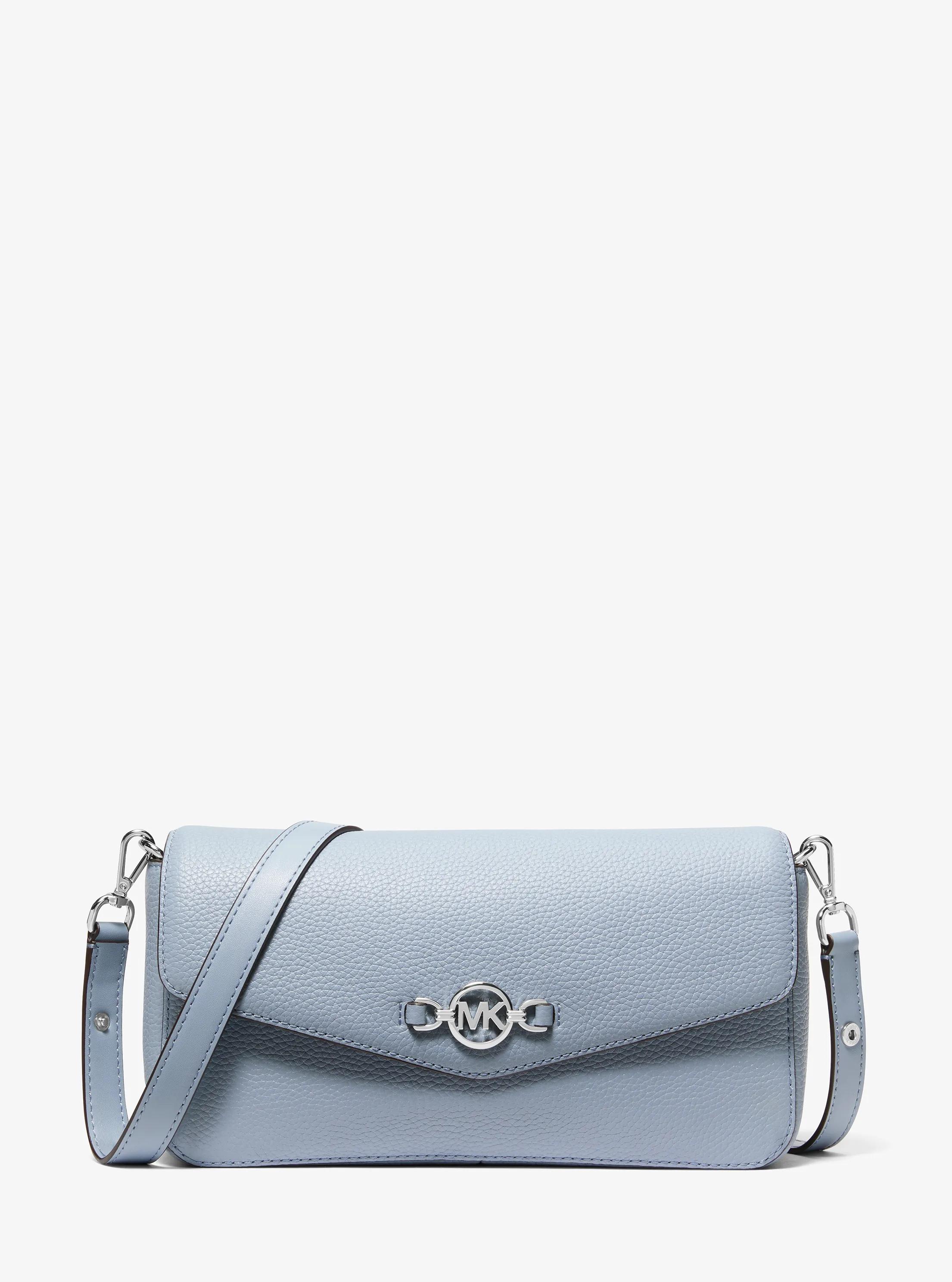 Sac &agrave; &eacute;paule Kacey de taille moyenne en cuir grain&eacute; in BLEU P&Acirc;LE | Michael Kors