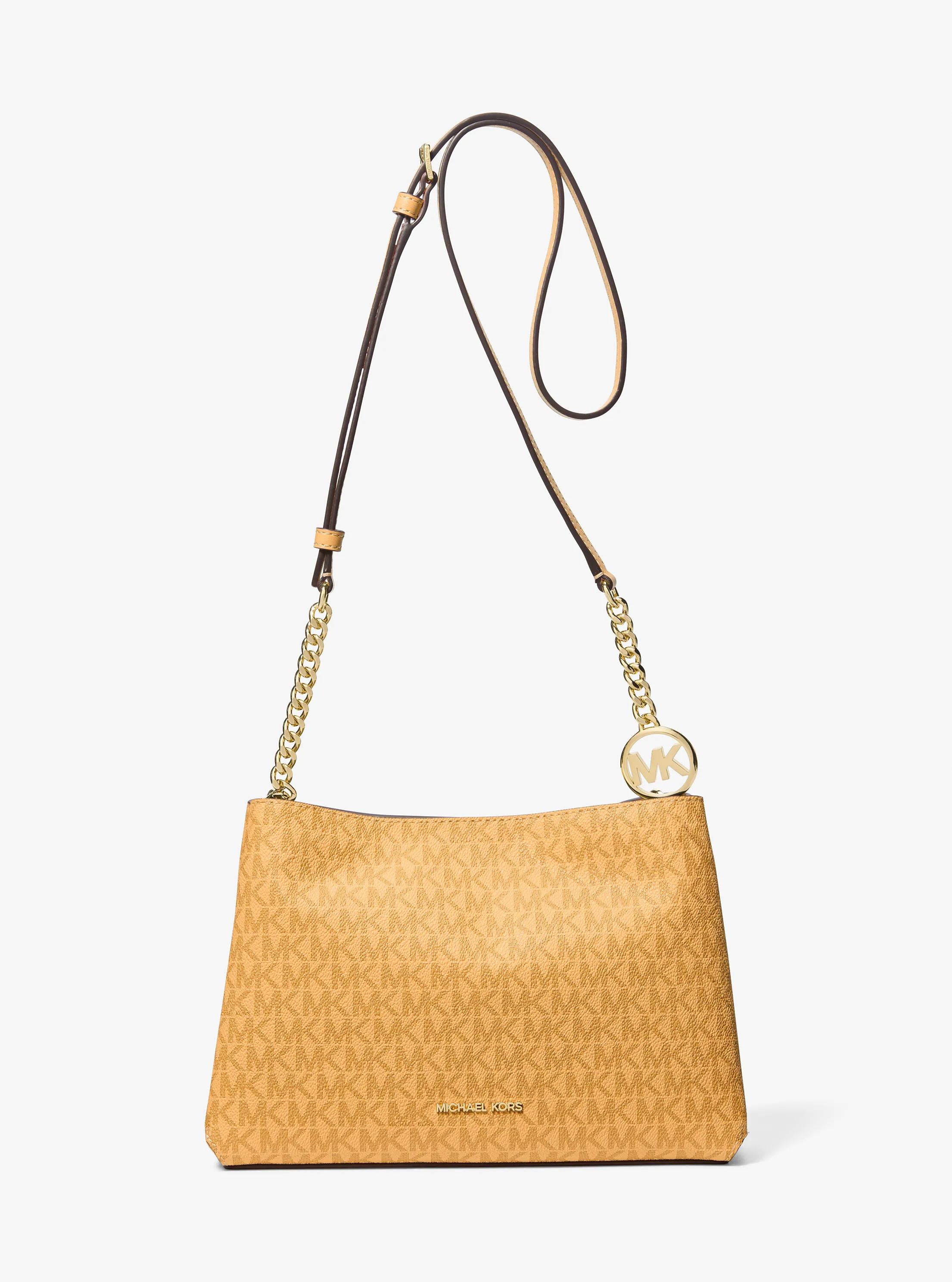 Christina Small Signature Logo Crossbody Bag in HONEYWHEAT | Michael Kors