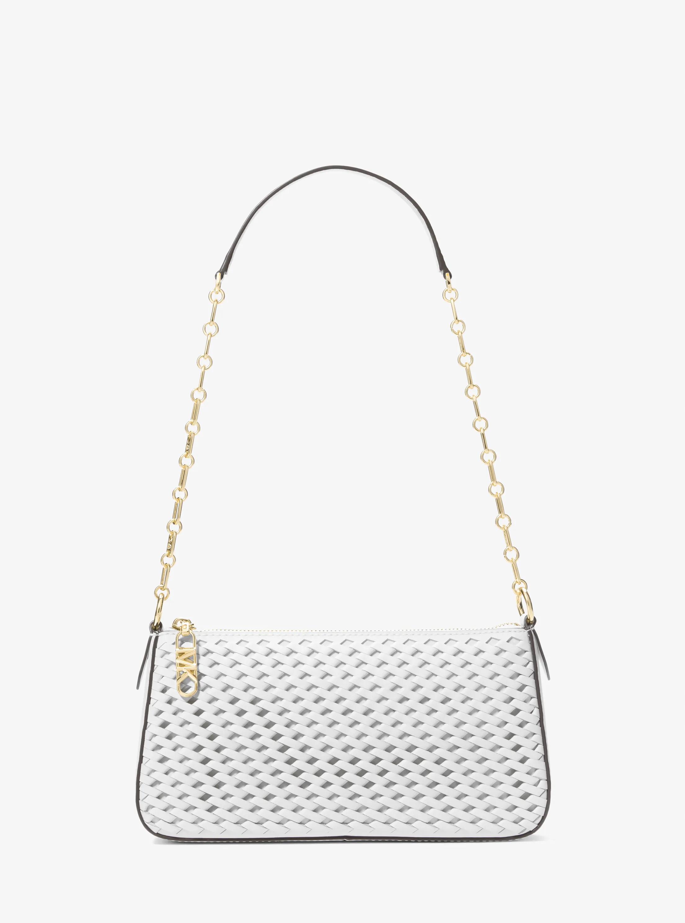 Pochette Empire Medium aus gewebtem Leder mit Kette in OPTIC WHITE | Michael Kors