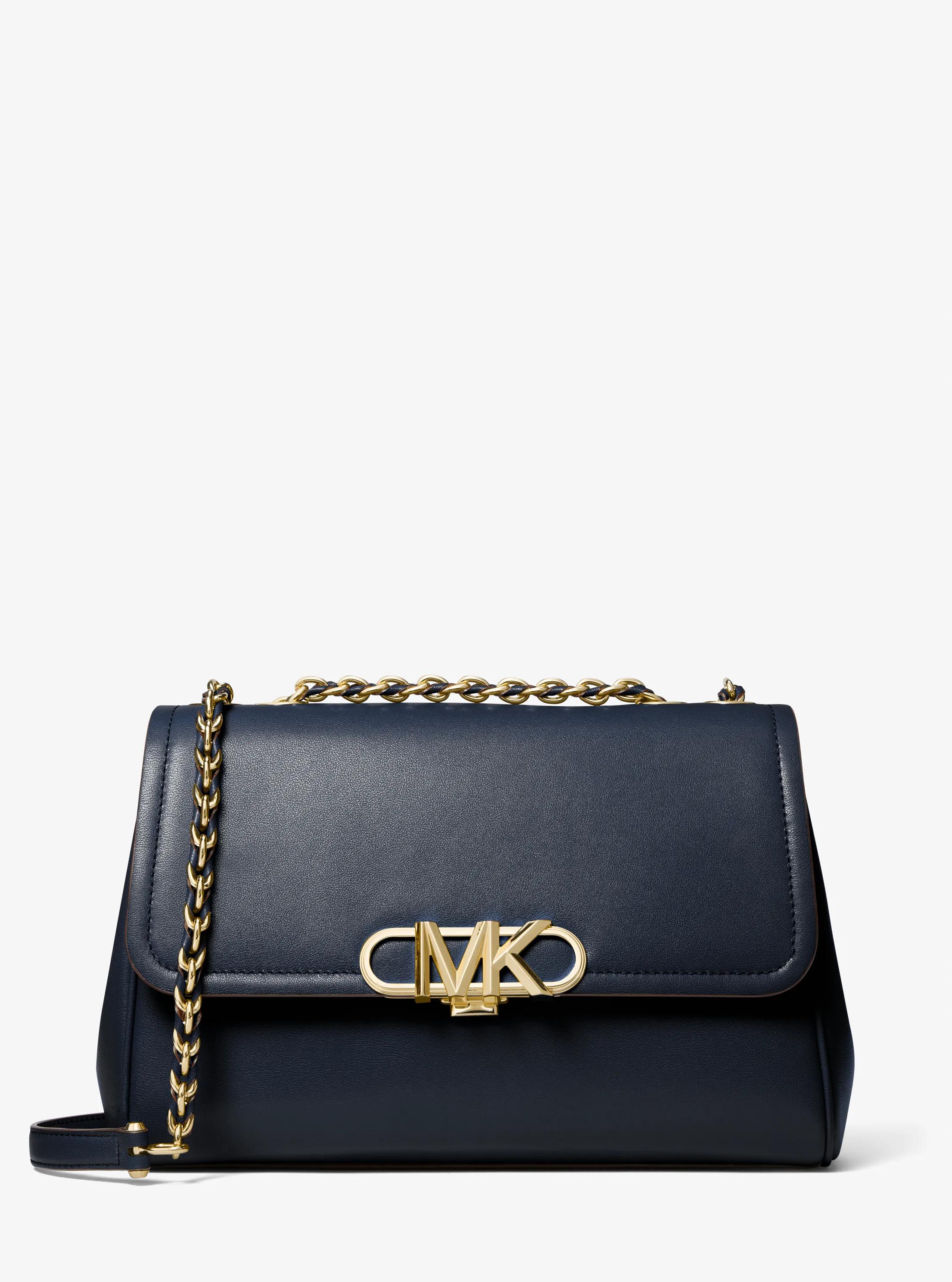 Parker Extra-Large Leather Shoulder Bag in NAVY | Michael Kors