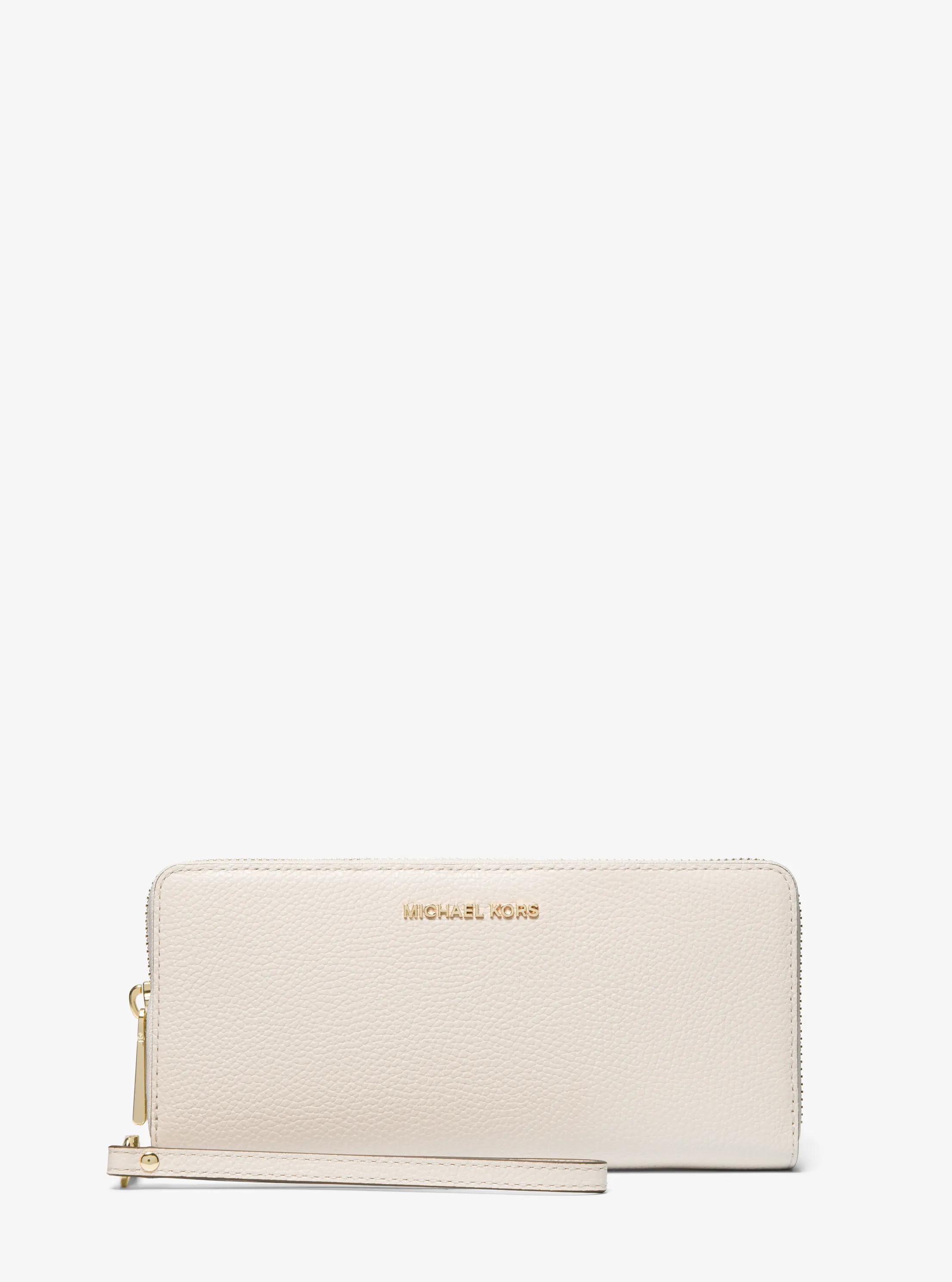 Pebbled Leather Continental Wristlet