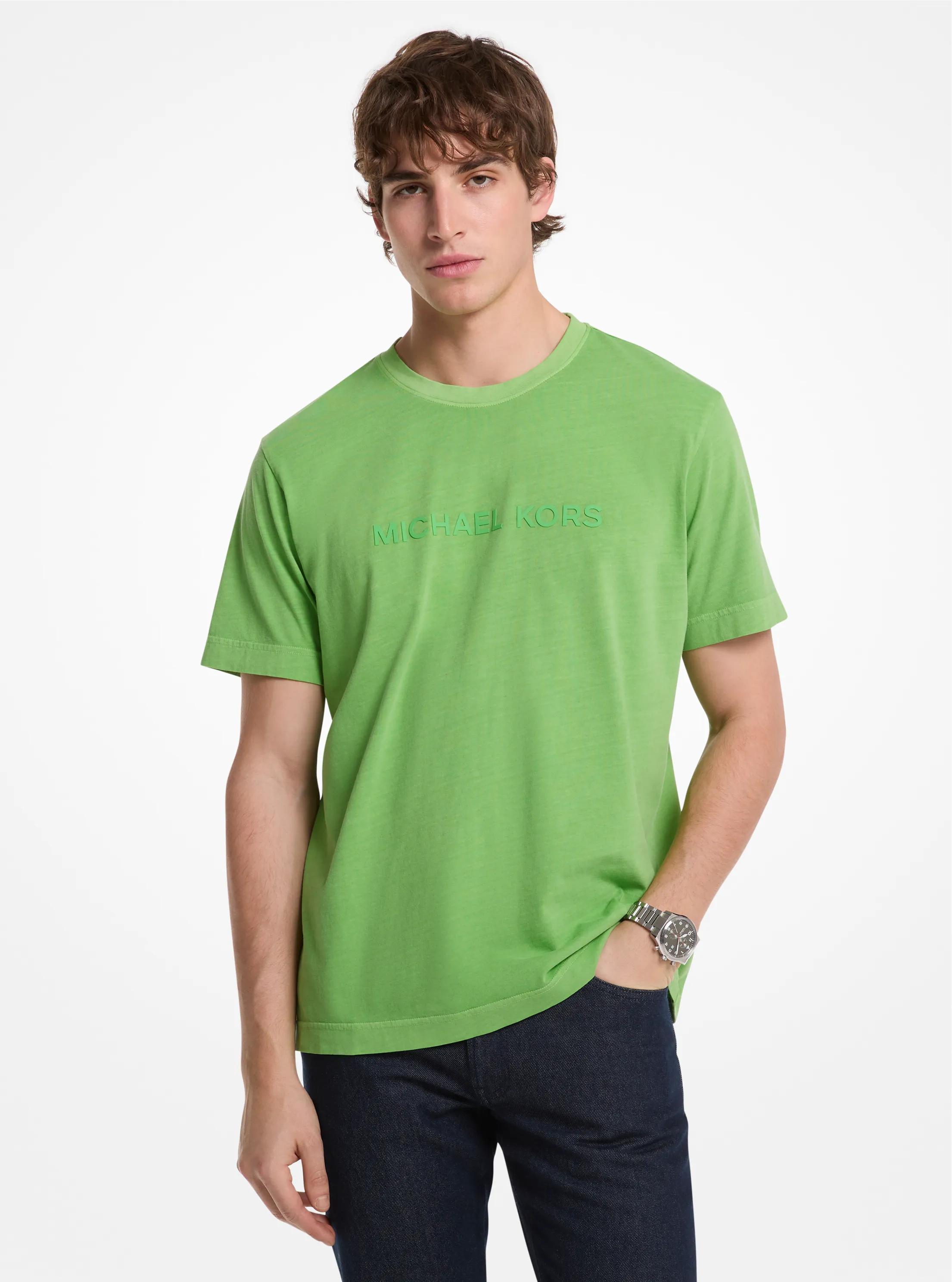 Logo Garment-Dyed Cotton T-Shirt in JUNGLE | Michael Kors