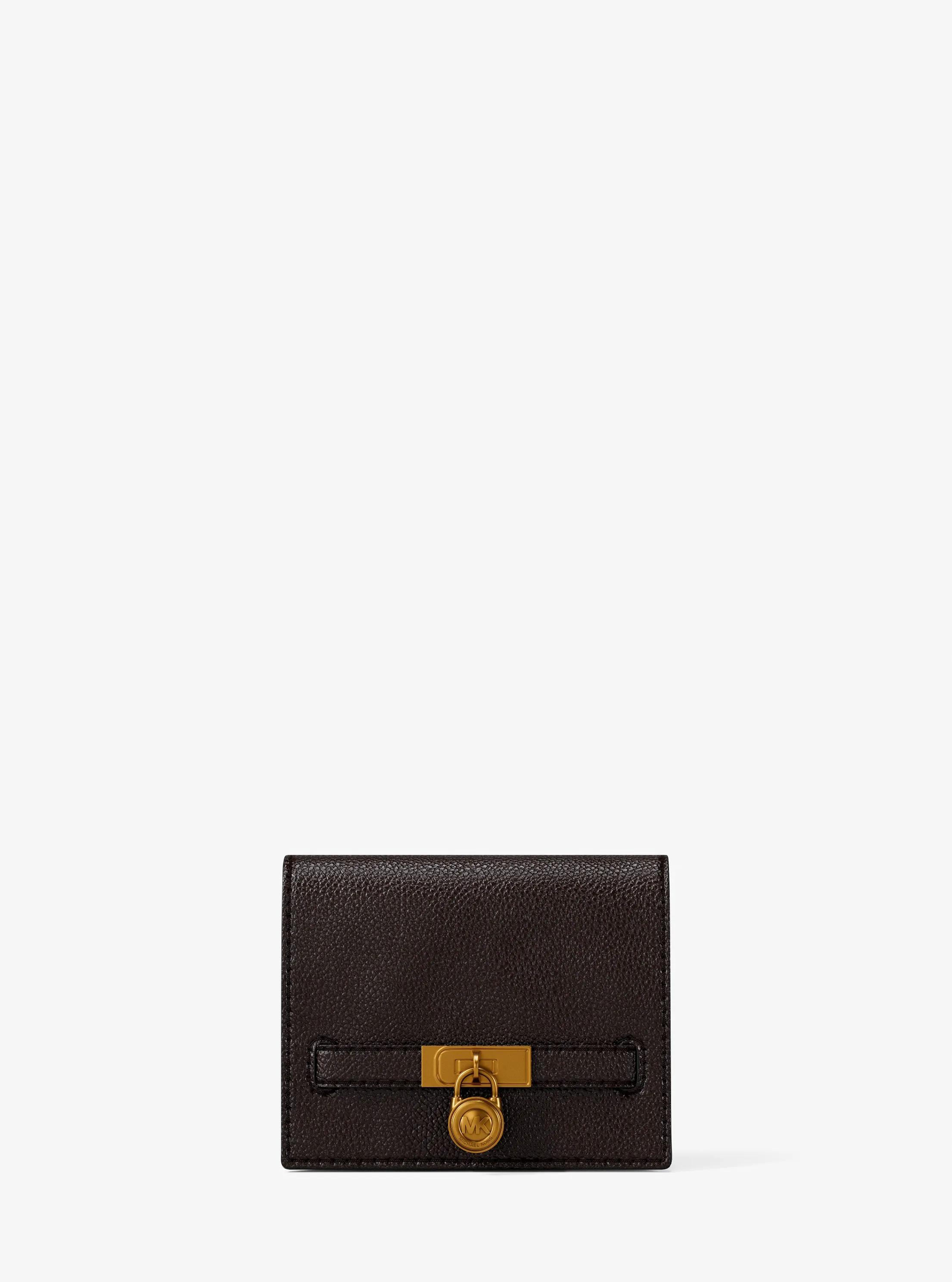 Petit portefeuille Hamilton Moderne en cuir textur&eacute; in CHOCOLAT | Michael Kors