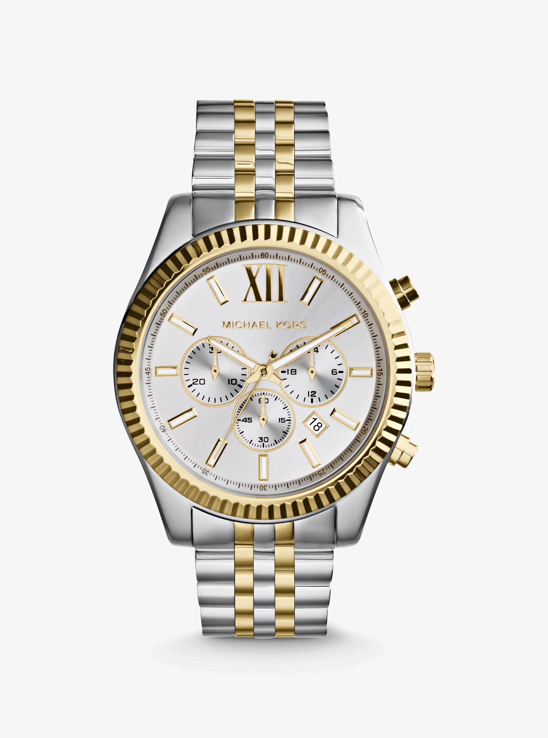 Oversized Lexington Two-Tone Watch in TWO TONE | Michael Kors