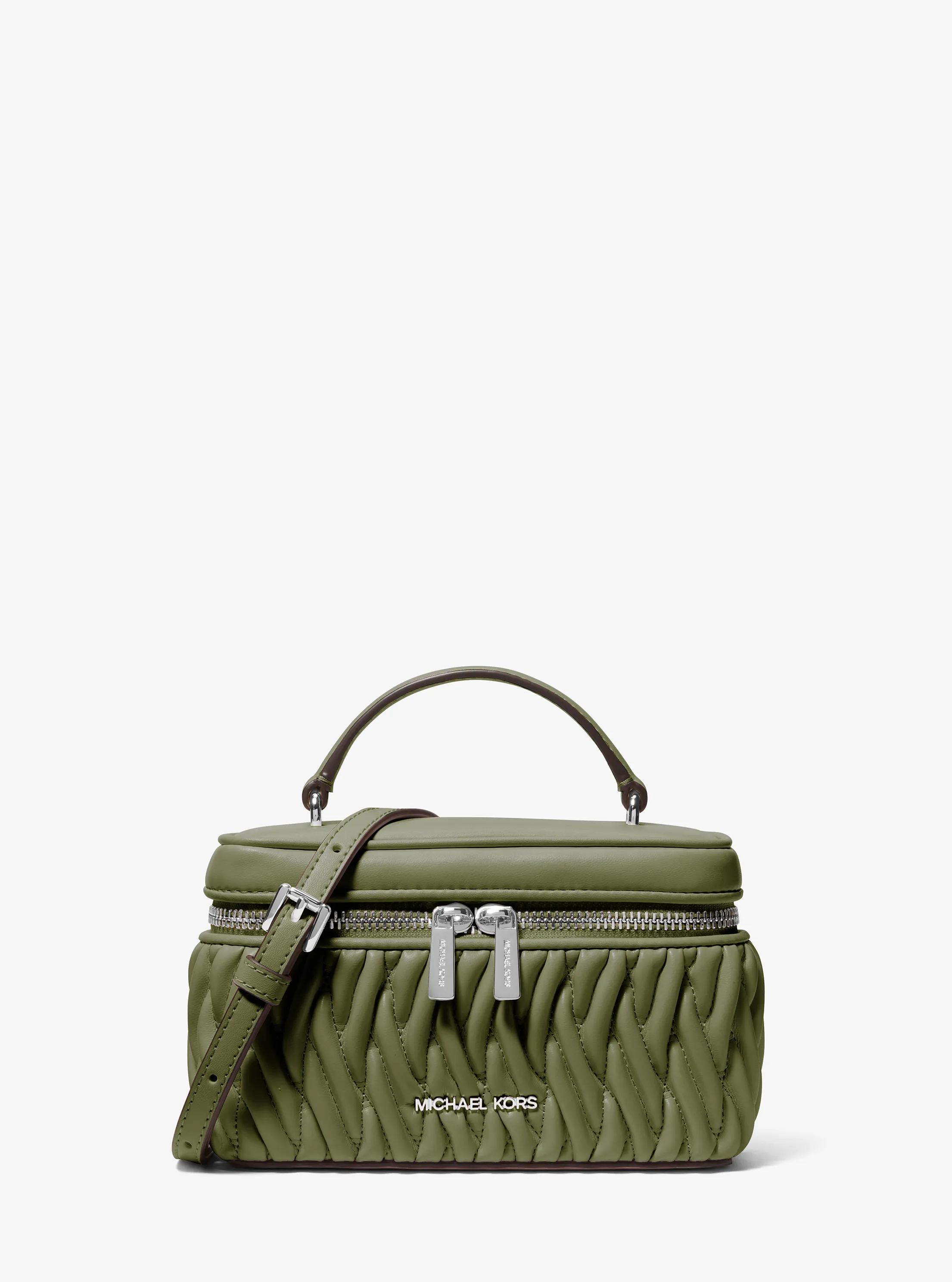 Sac &agrave; bandouli&egrave;re Vivi matelass&eacute; de style trousse de maquillage in VERT OLIVE | Michael Kors