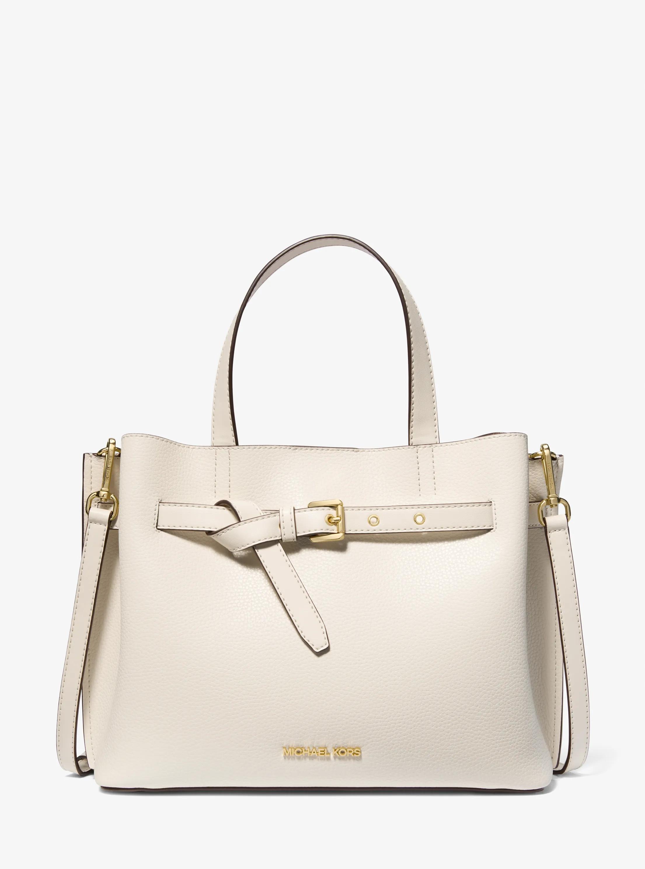Bolso satchel Emilia grande de piel granulada in CREMA CLARO | Michael Kors