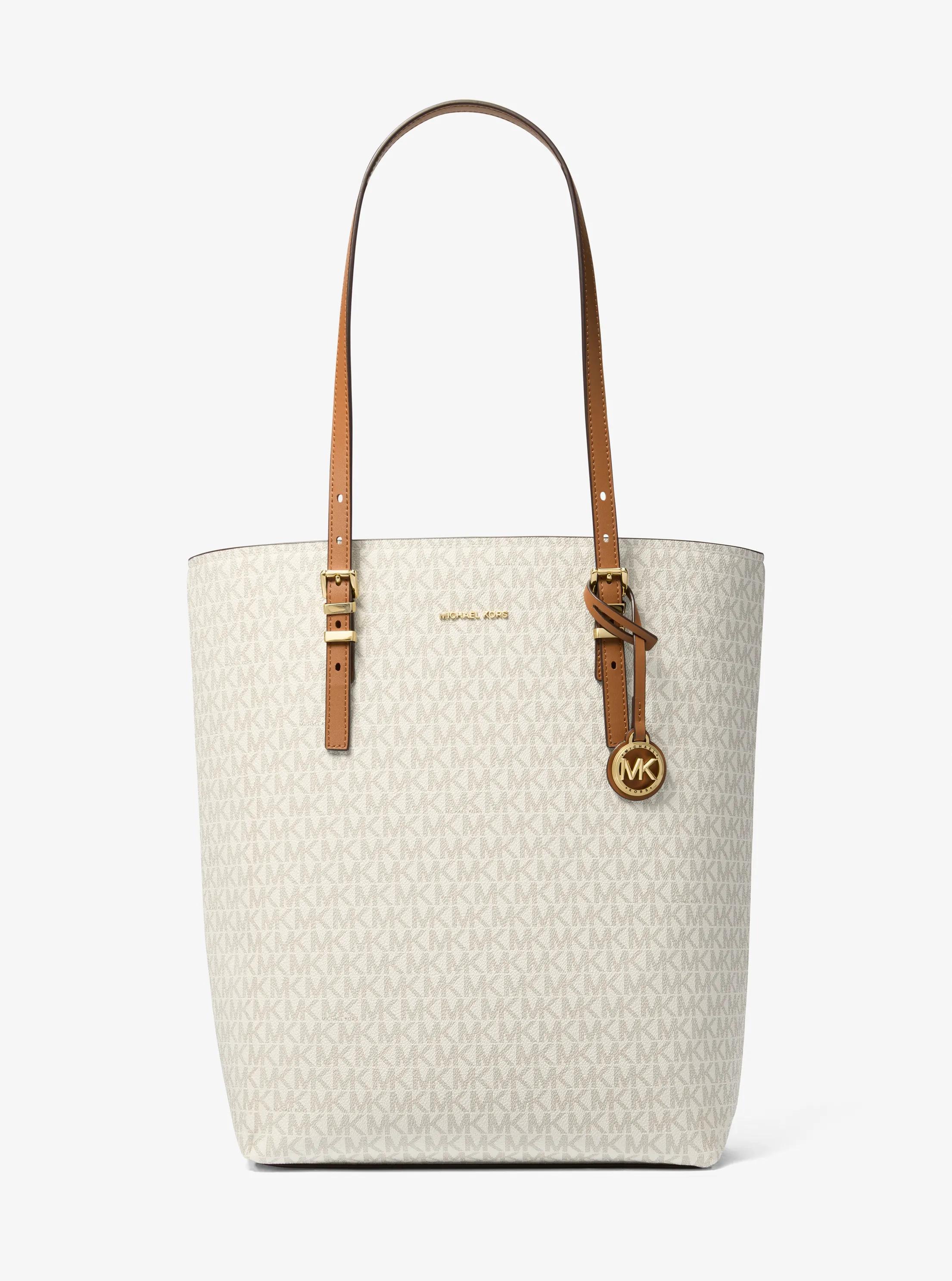 Bolso tote Quinn grande con logotipo in VAINILLA/BELLOTA | Michael Kors