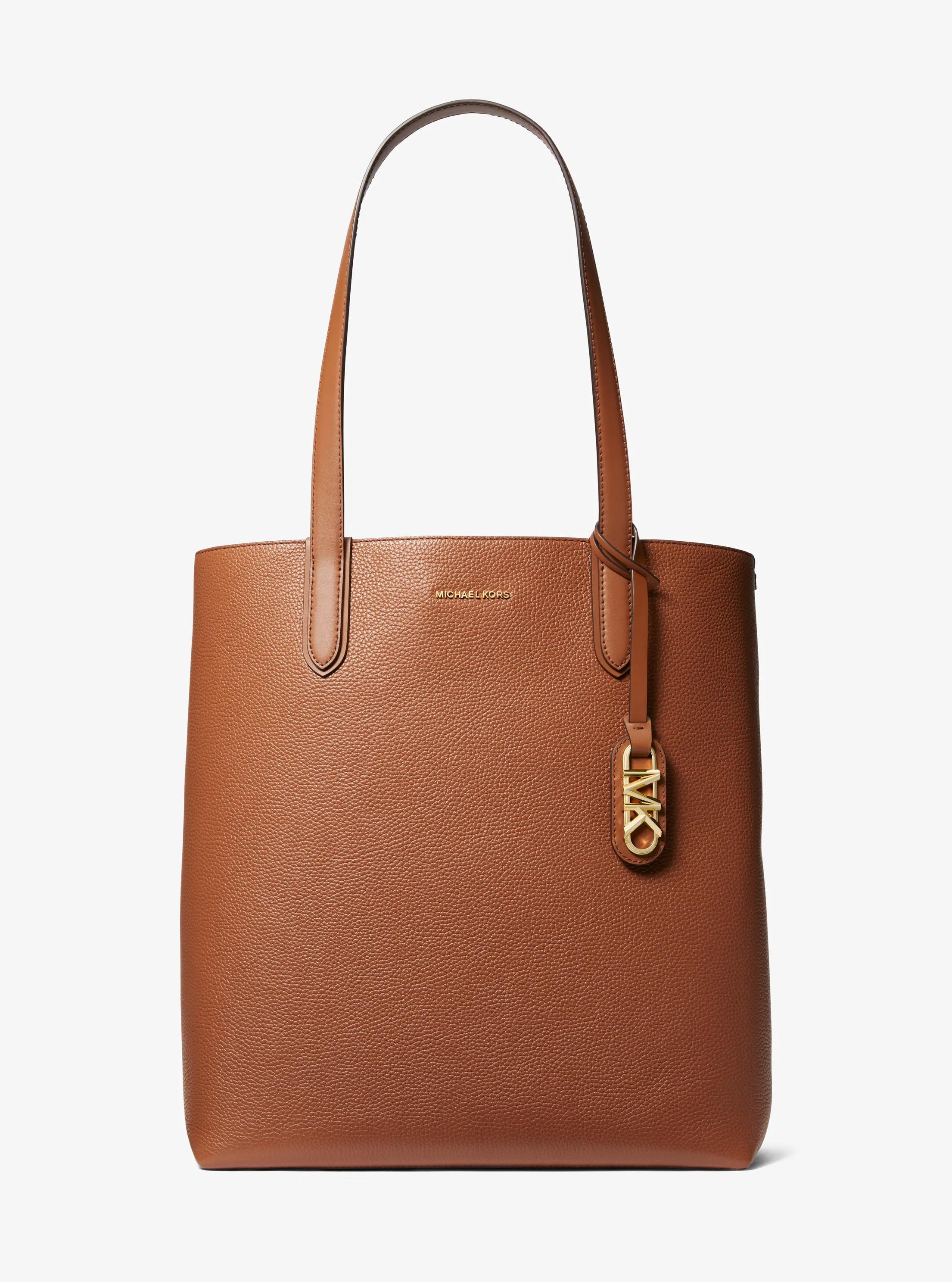 Eliza Extra-Large Pebbled Leather Reversible Tote Bag in LUGGAGE | Michael Kors