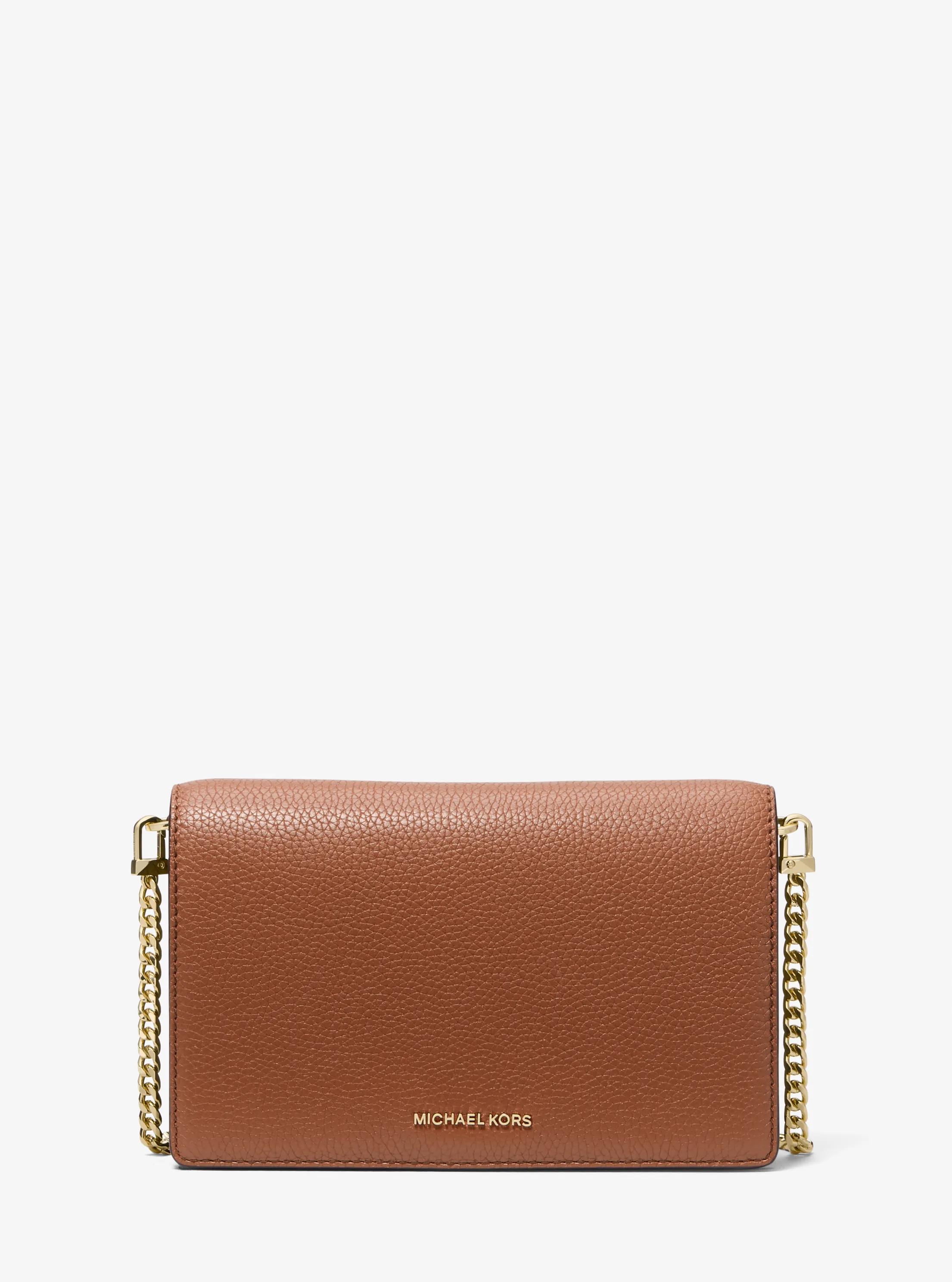 Jet Set Medium Pebbled Leather Crossbody Bag in LUGGAGE | Michael Kors