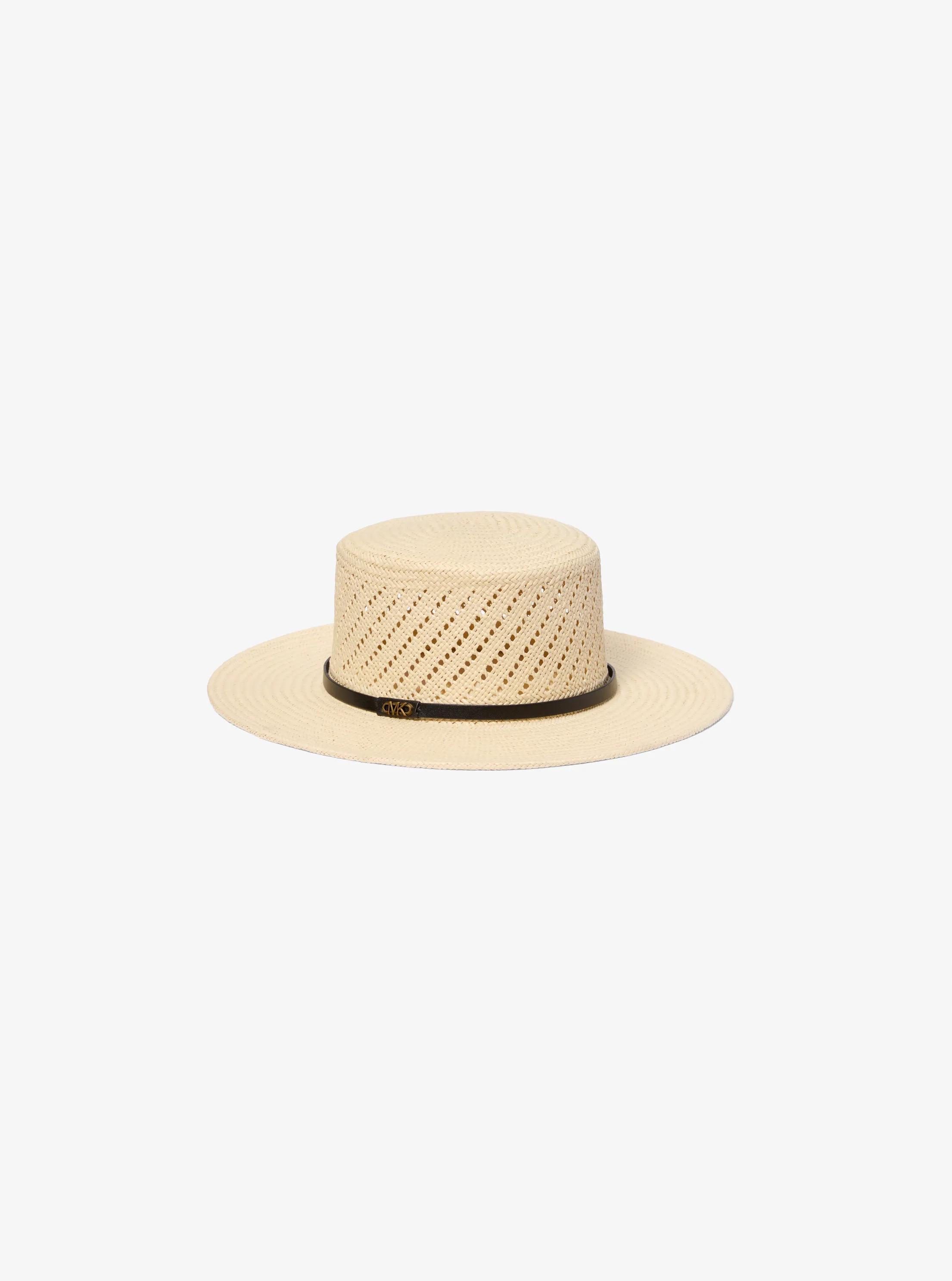 Woven Hat in LT TAN /BLACK | Michael Kors