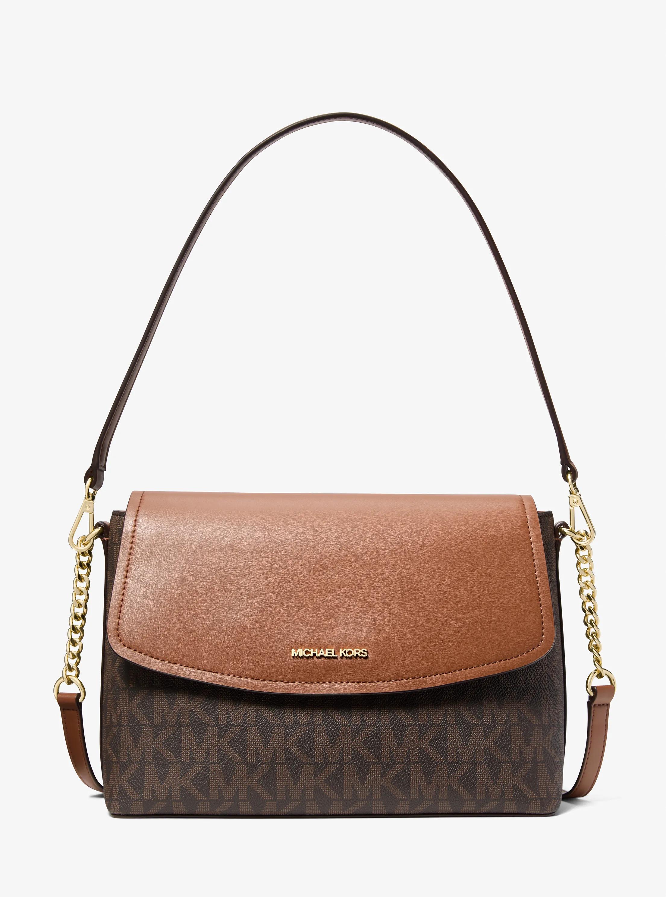 Ida Signature Logo Convertible Shoulder Bag in BROWN/LUGGAGE | Michael Kors