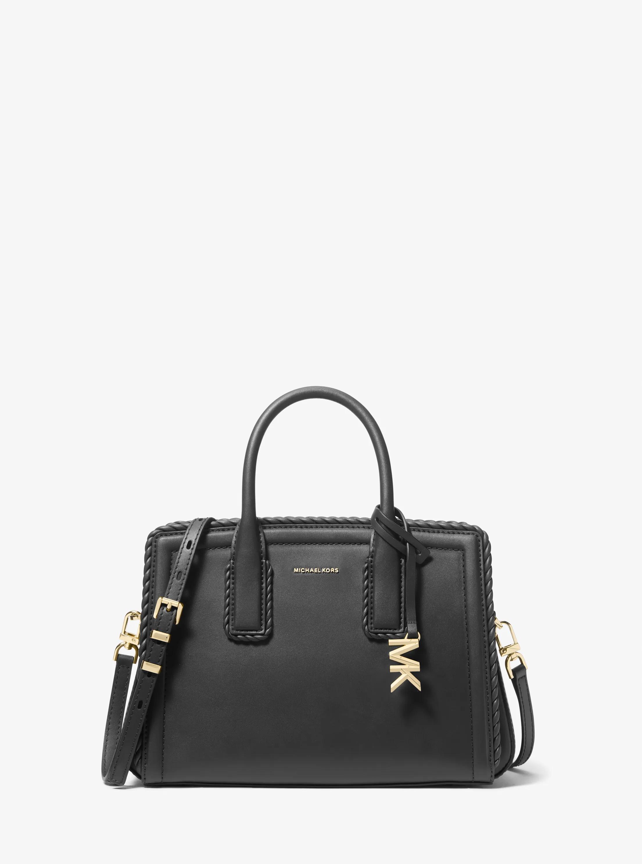 Bolso satchel Laila peque&ntilde;o de piel in NEGRO | Michael Kors