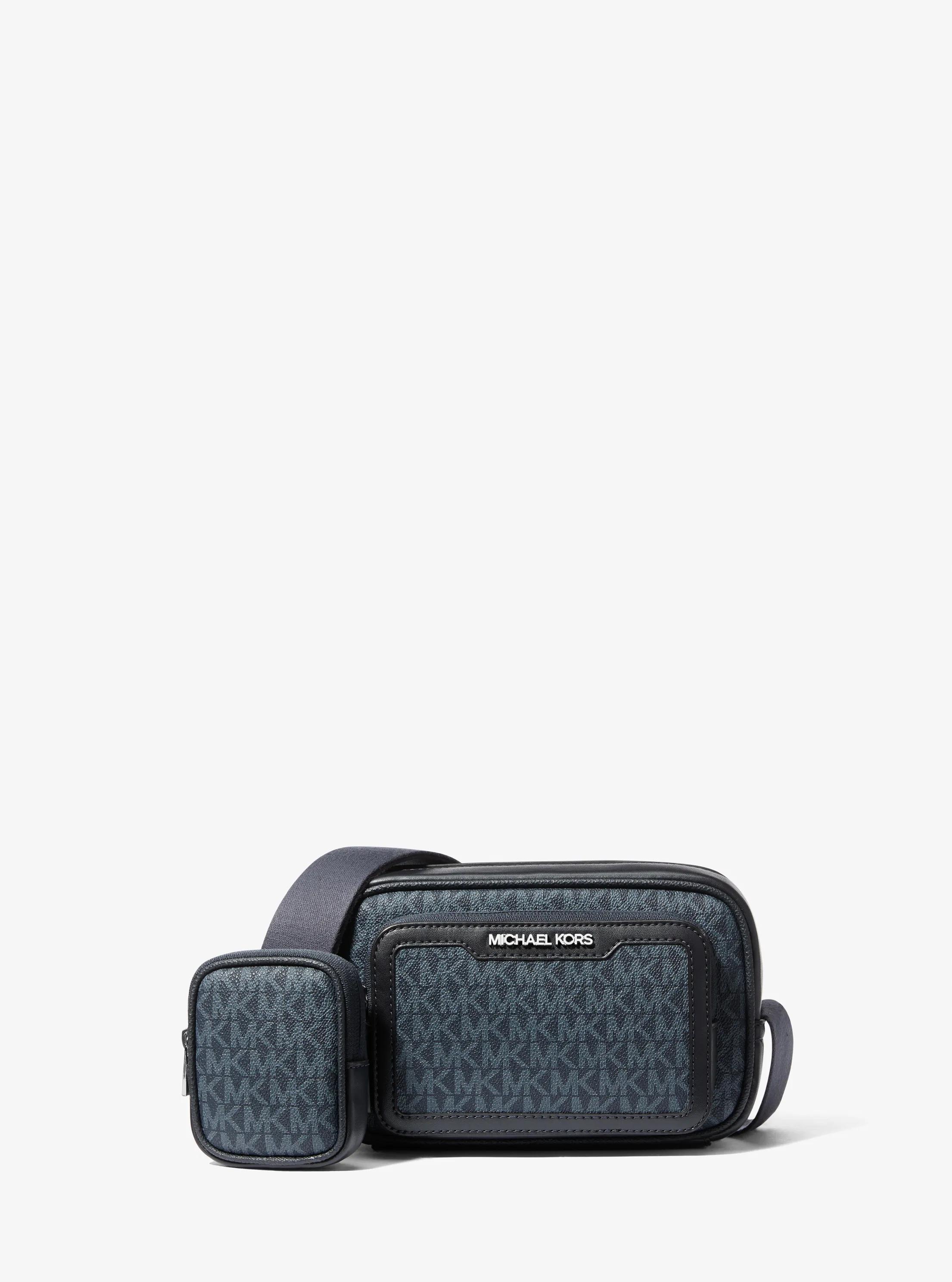 Cooper Signature Logo Camera Crossbody Bag With Pouch in ADMRL/PLBLUE | Michael Kors