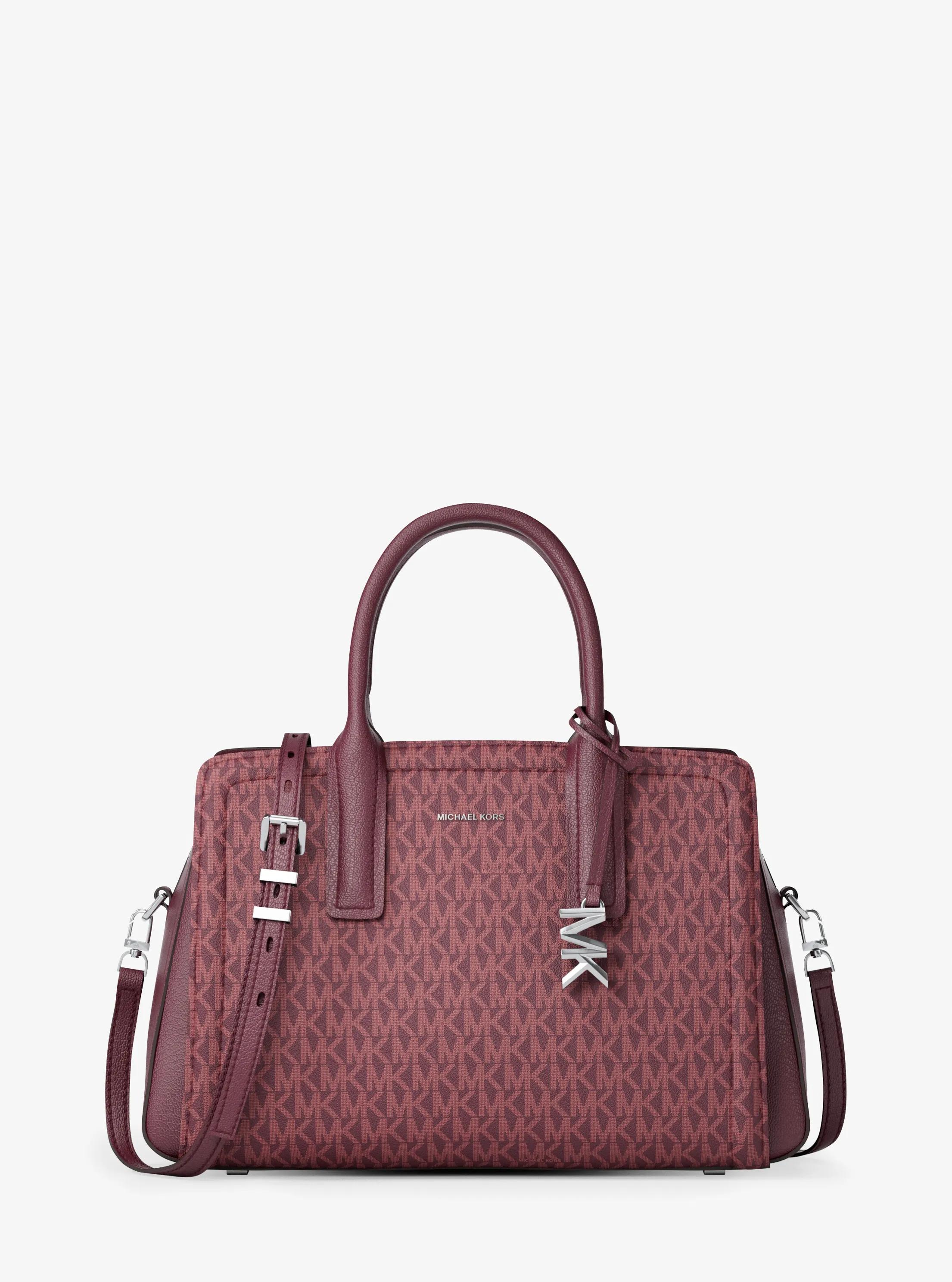 Laila Medium Signature Logo Satchel in OXBLOOD | Michael Kors