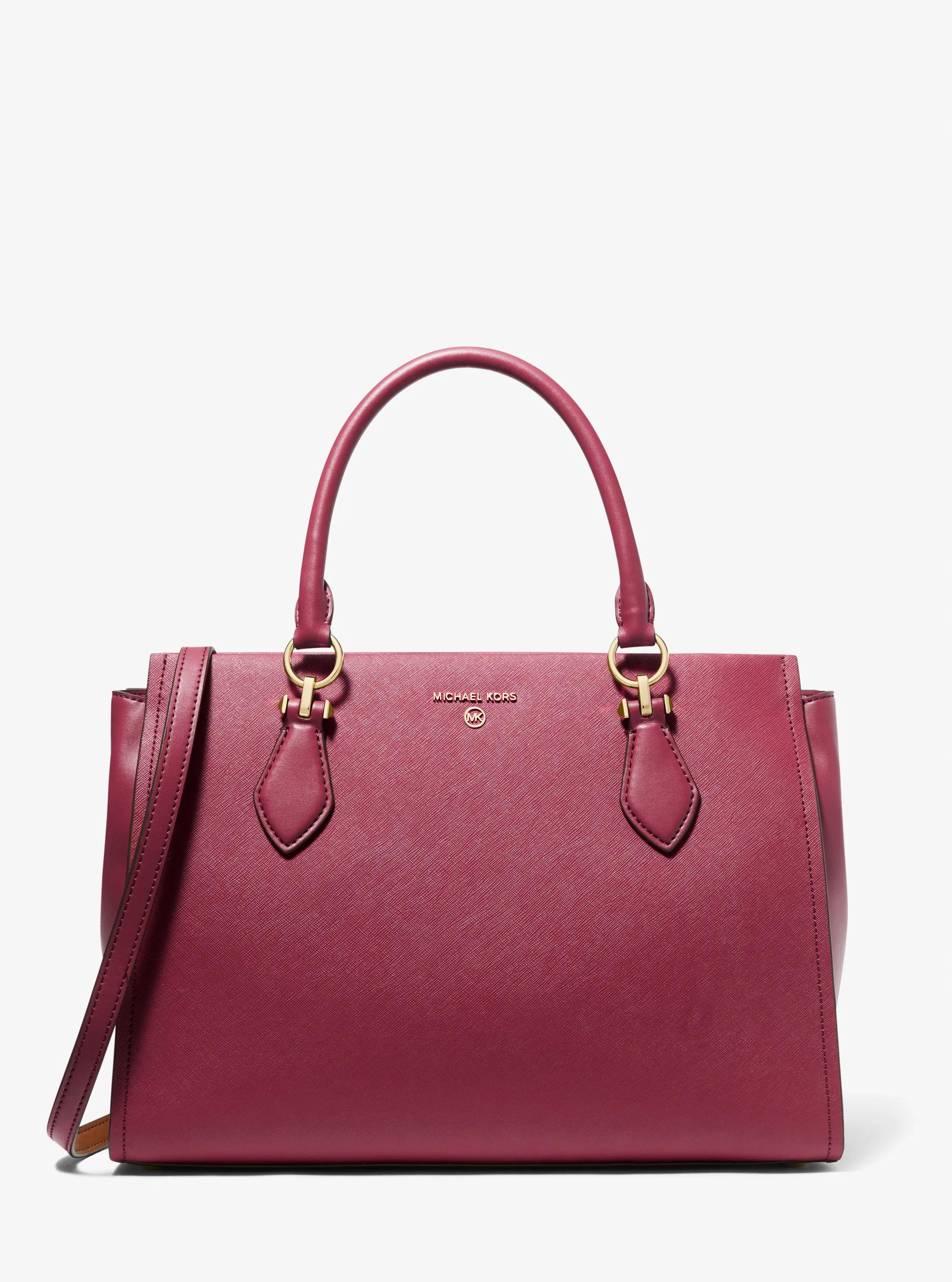 Marilyn Large Saffiano Leather Satchel in MULBERRY | Michael Kors