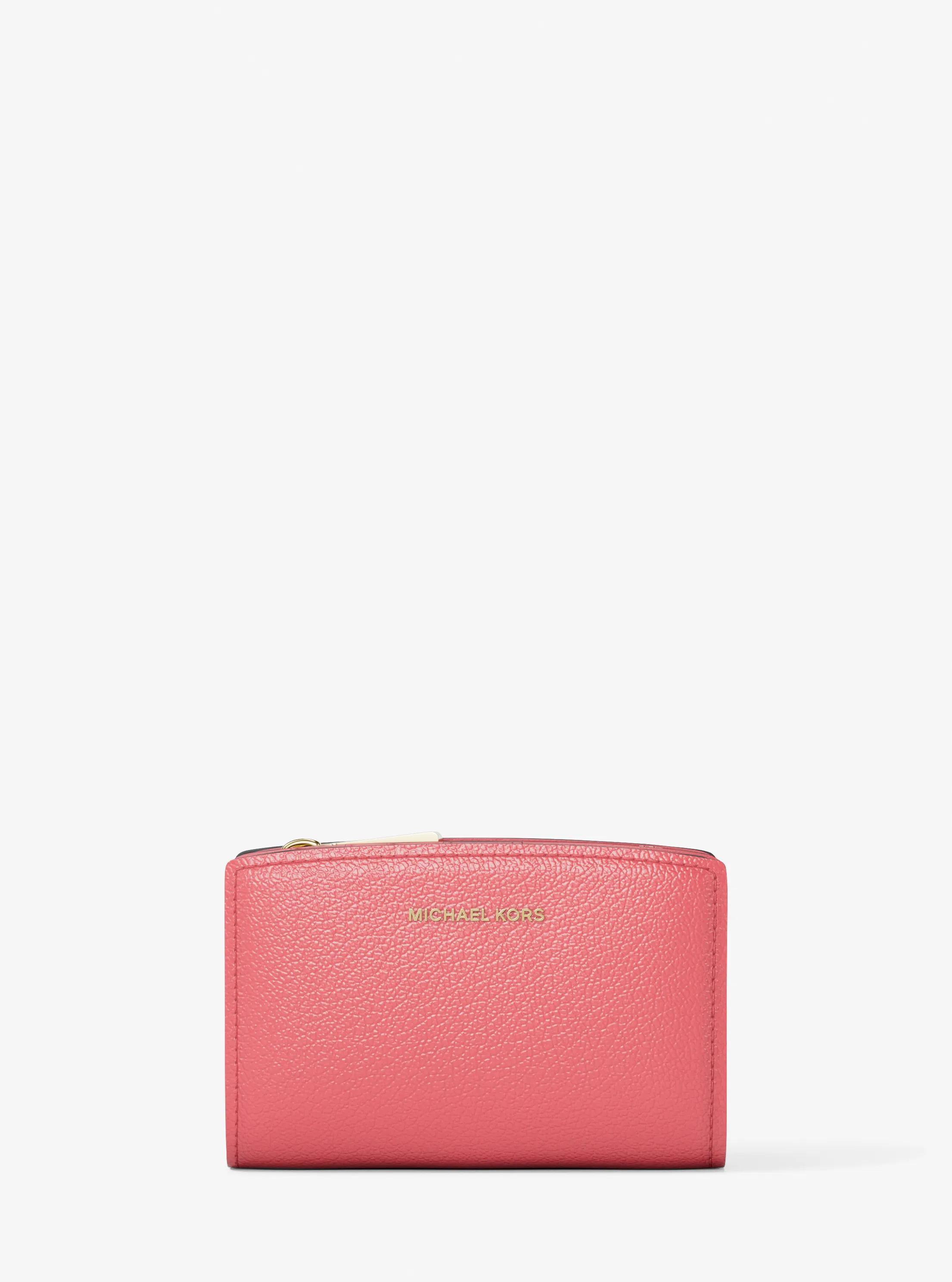 MK Portefeuille Bryant de taille moyenne en cuir grainé - Rose - Michael Kors