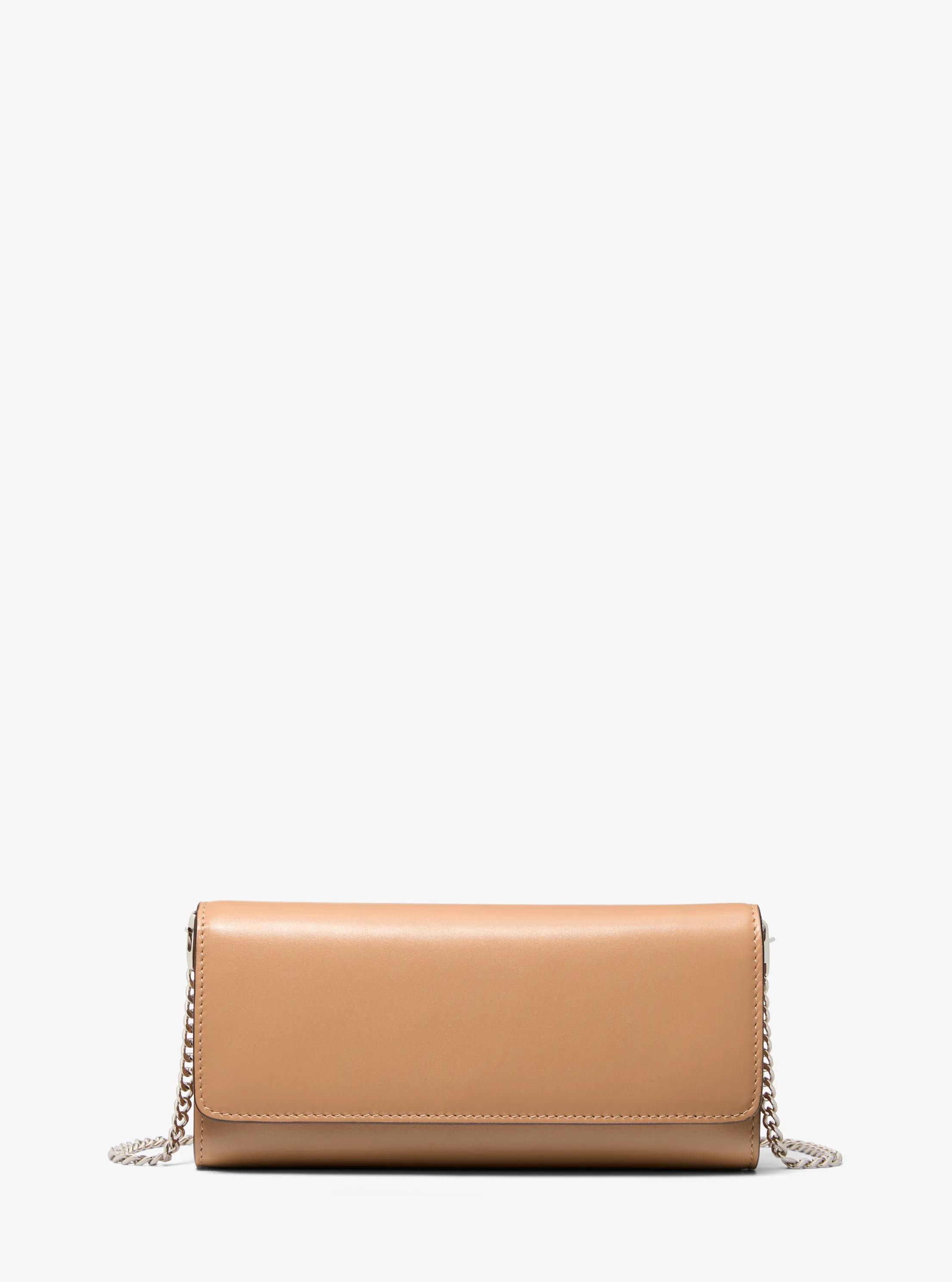 Cate Leather Clutch in SUNTAN | Michael Kors