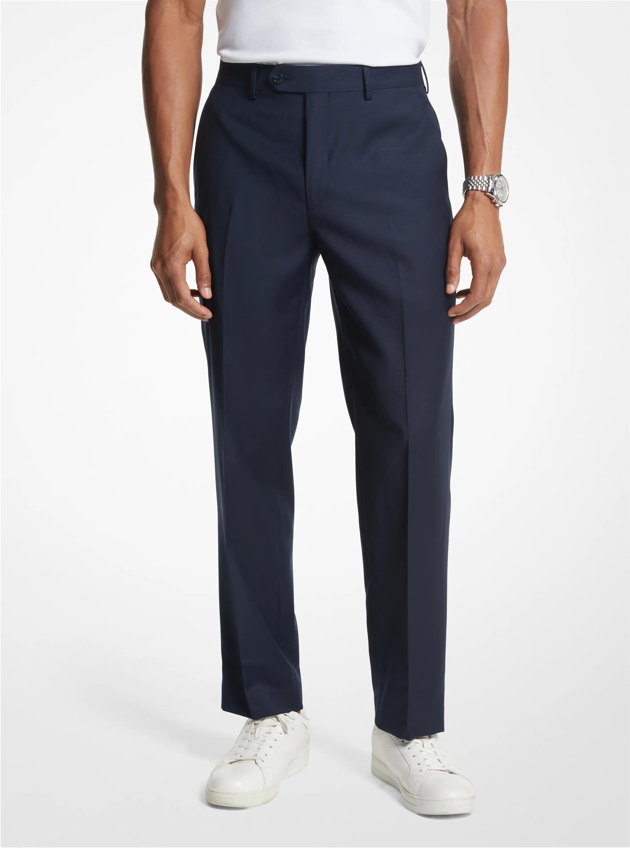 Pantal&oacute;n de traje moderno en mezcla de lana in AZUL MARINO | Michael Kors