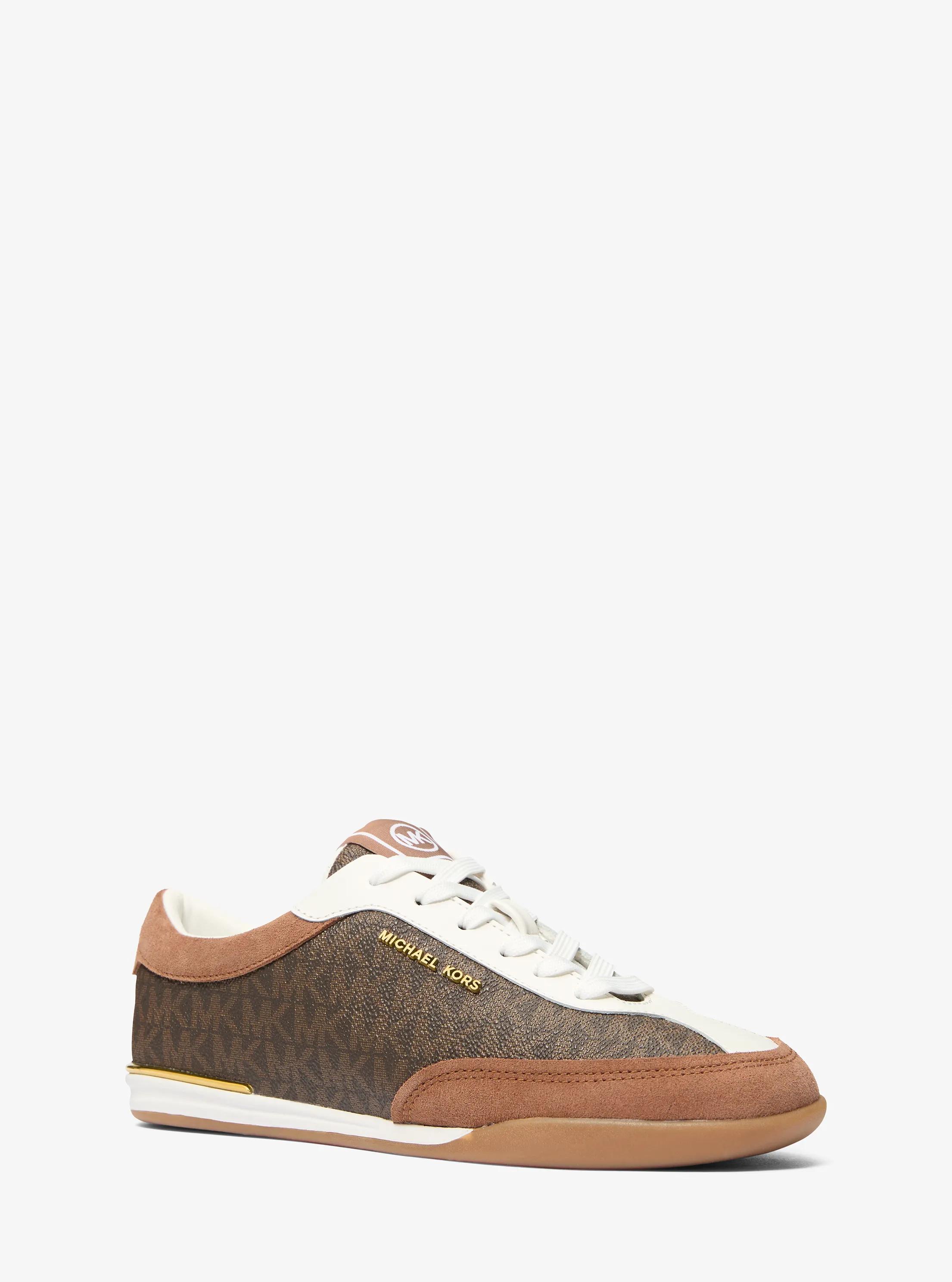Nolan Signature Logo Sneaker  in BROWN MULTI | Michael Kors