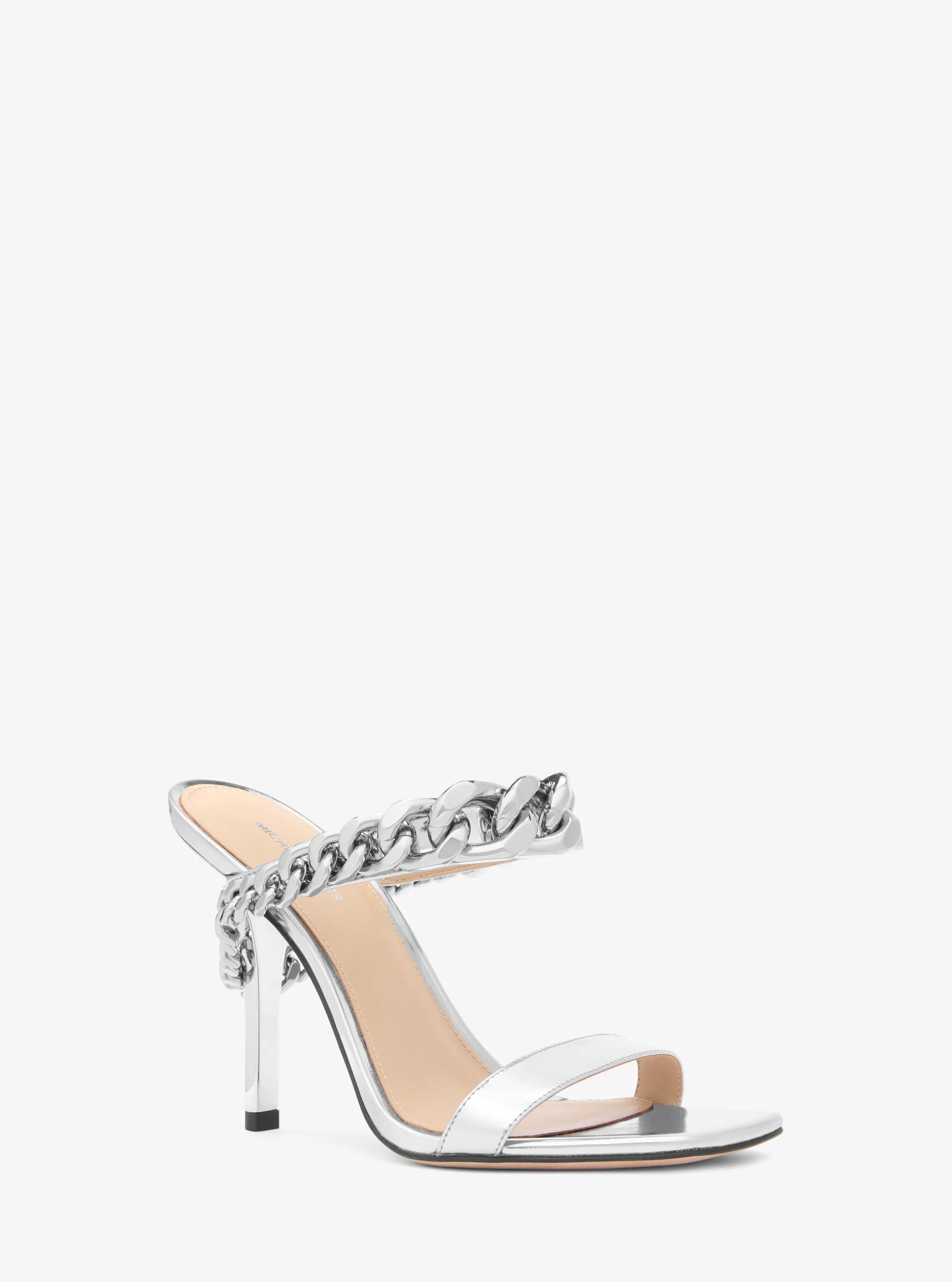 Sandalia Bianca de piel met&aacute;lica con adornos in PLATEADO | Michael Kors