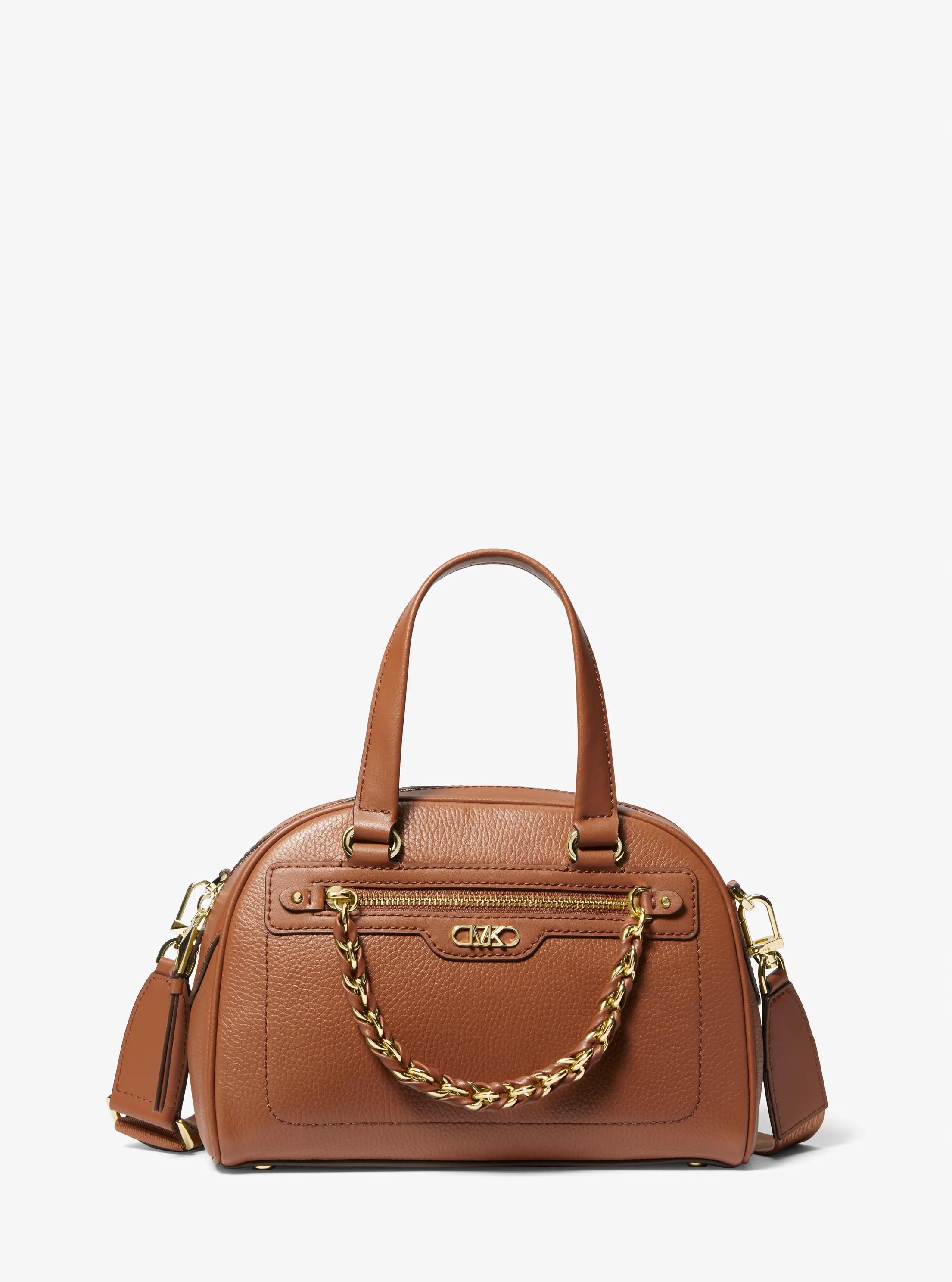 Bolso satchel Williamsburg peque&ntilde;o de piel granulada in LUGGAGE | Michael Kors