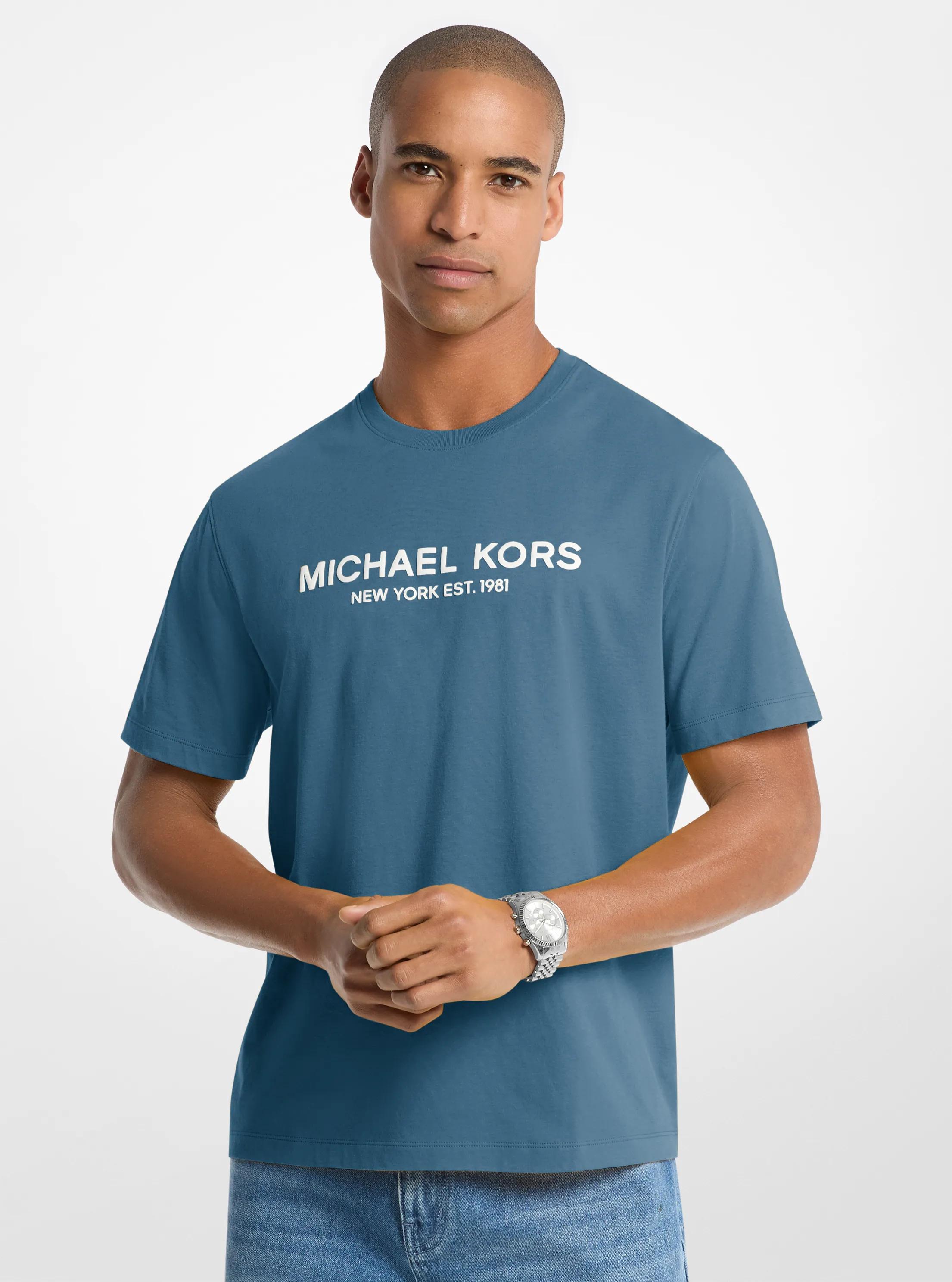 T-shirt en coton &agrave; logo in DENIM | Michael Kors
