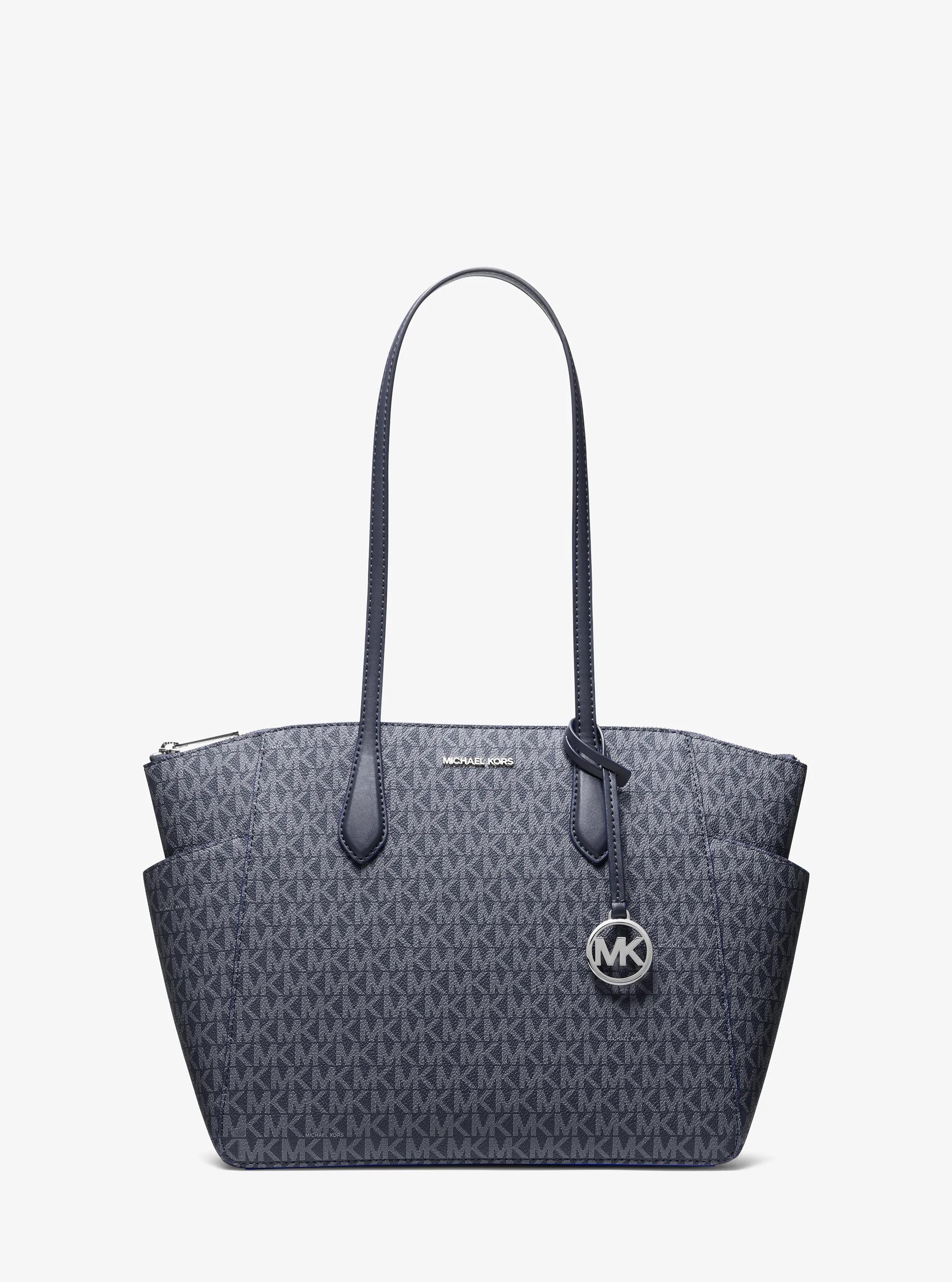 Marilyn Medium Signature Logo Tote Bag in ADMIRAL | Michael Kors