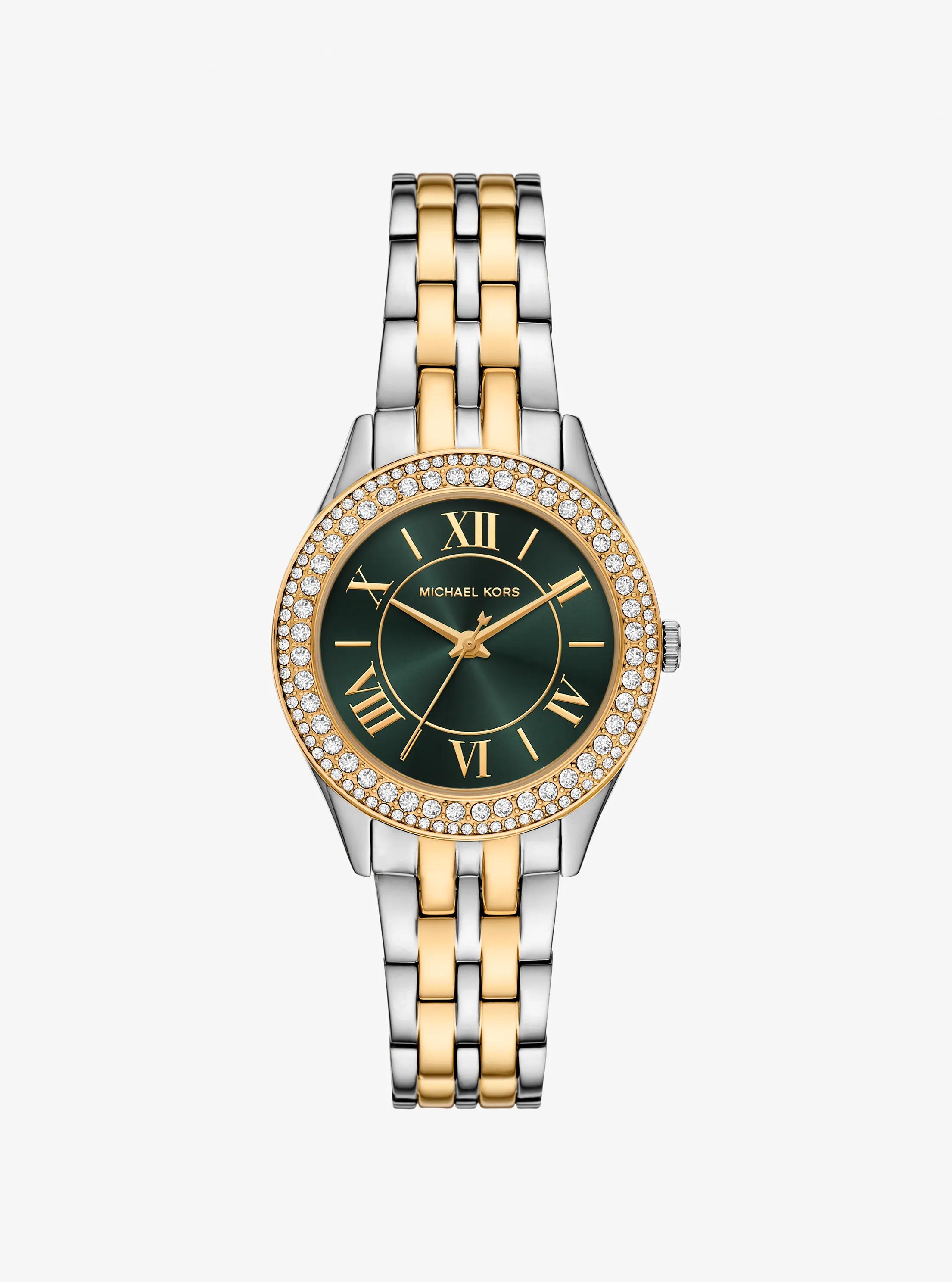 Harlowe Pav&eacute; Two-Tone Watch in TWO TONE | Michael Kors