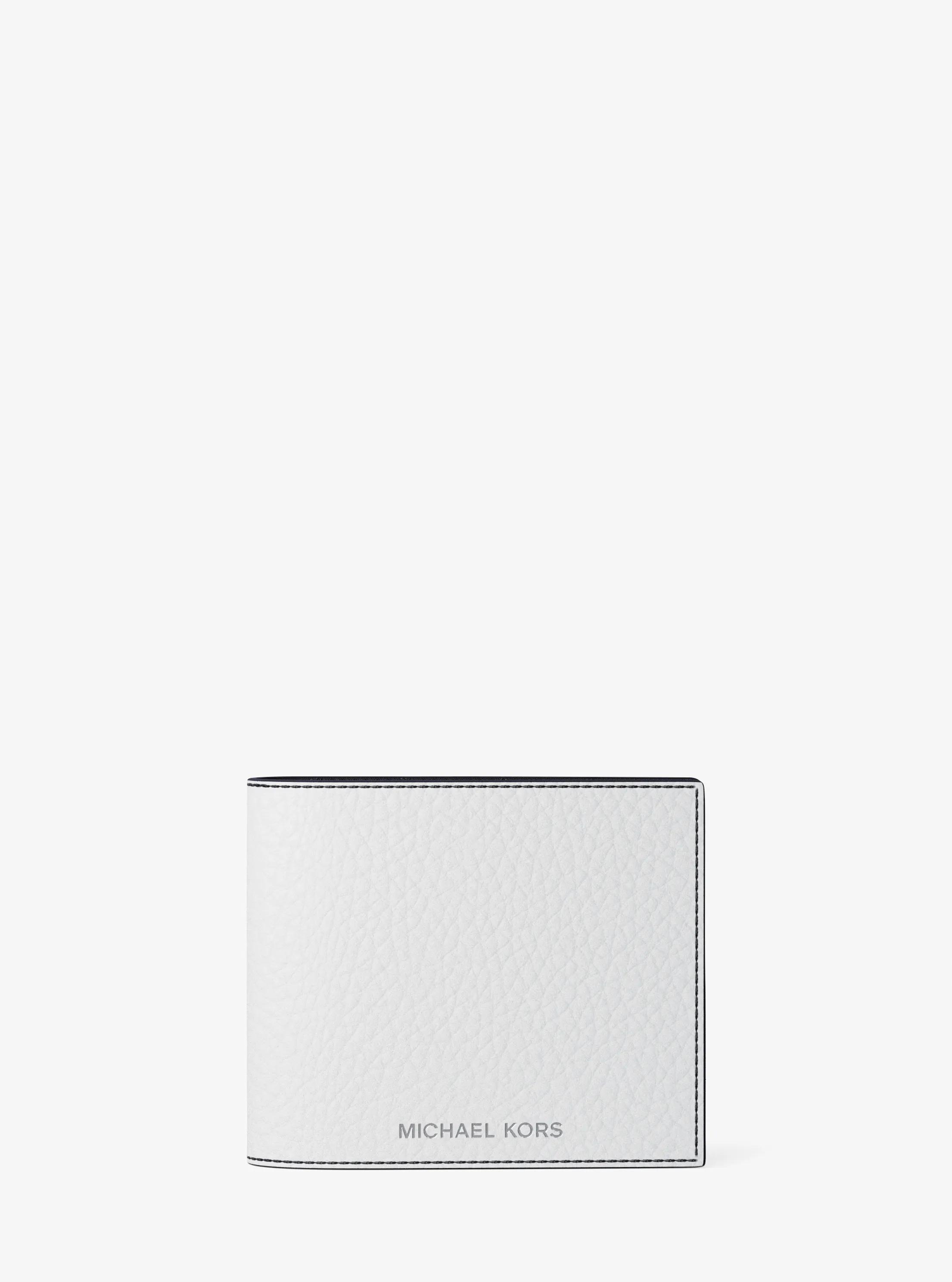 Pebbled Leather Billfold Wallet and Signature Logo Card Case Gift Set