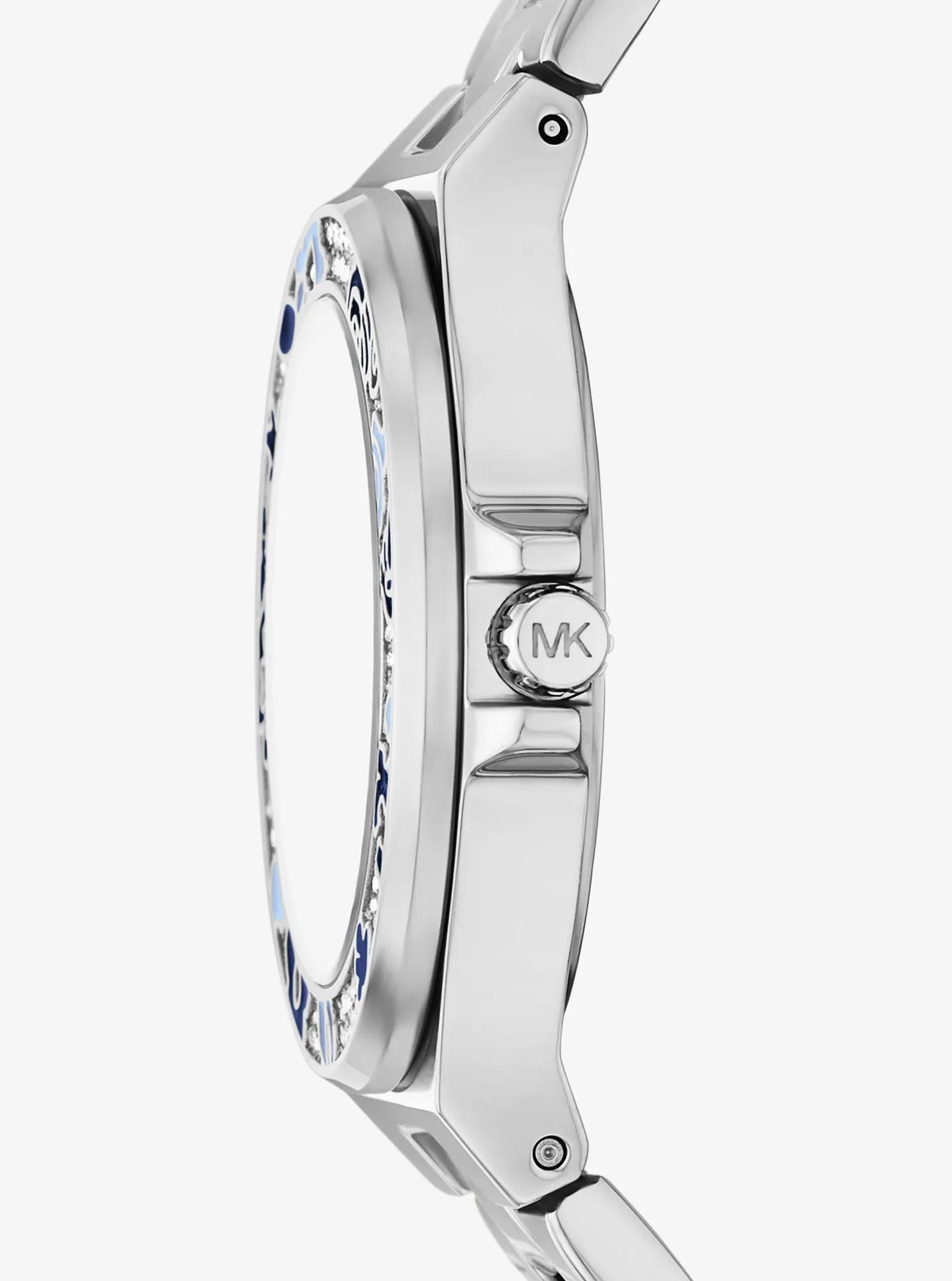 Mini Lennox Pavé Silver-Tone Watch