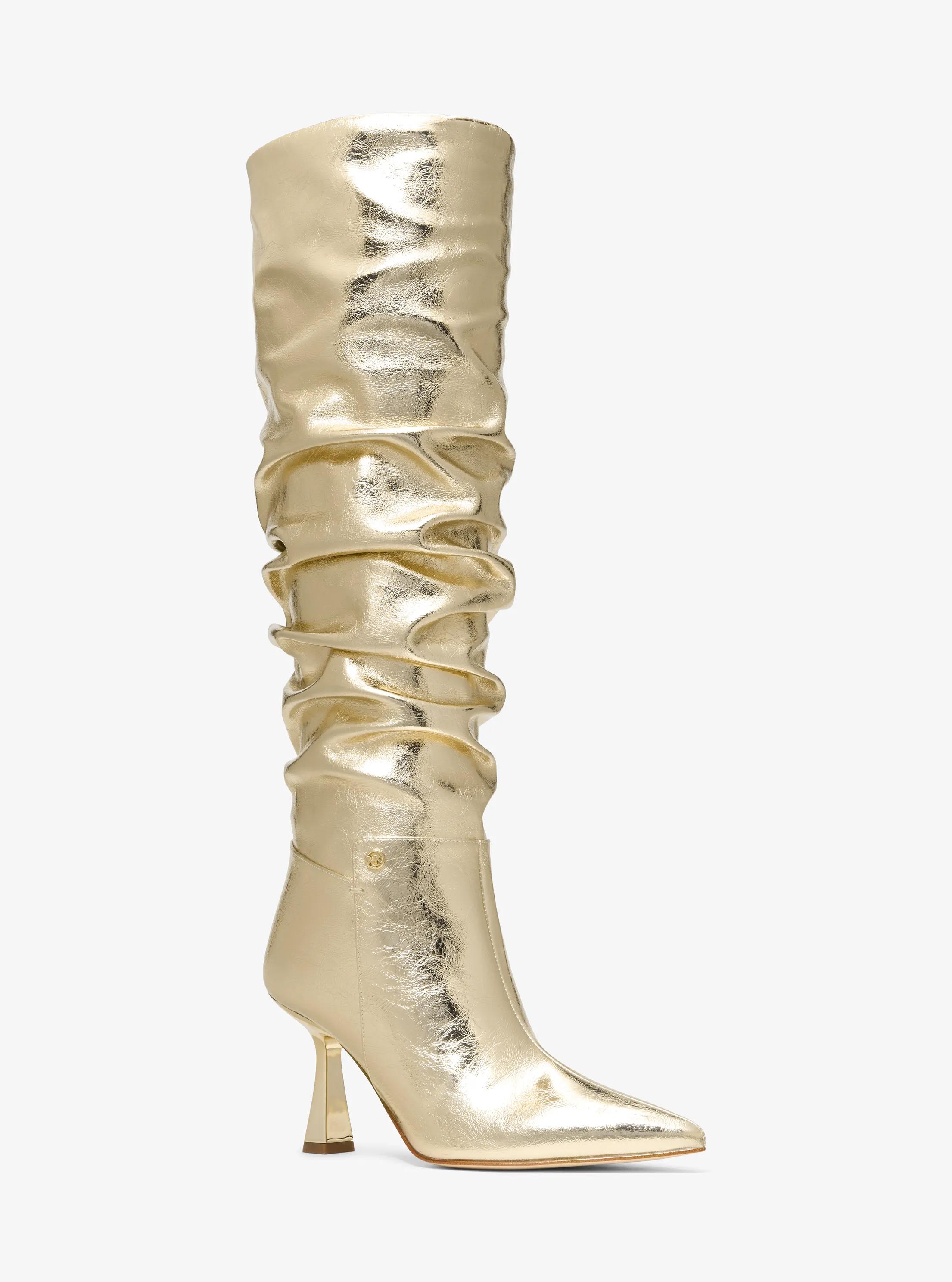 Amali Crackled Metallic Boot in PALE GOLD | Michael Kors