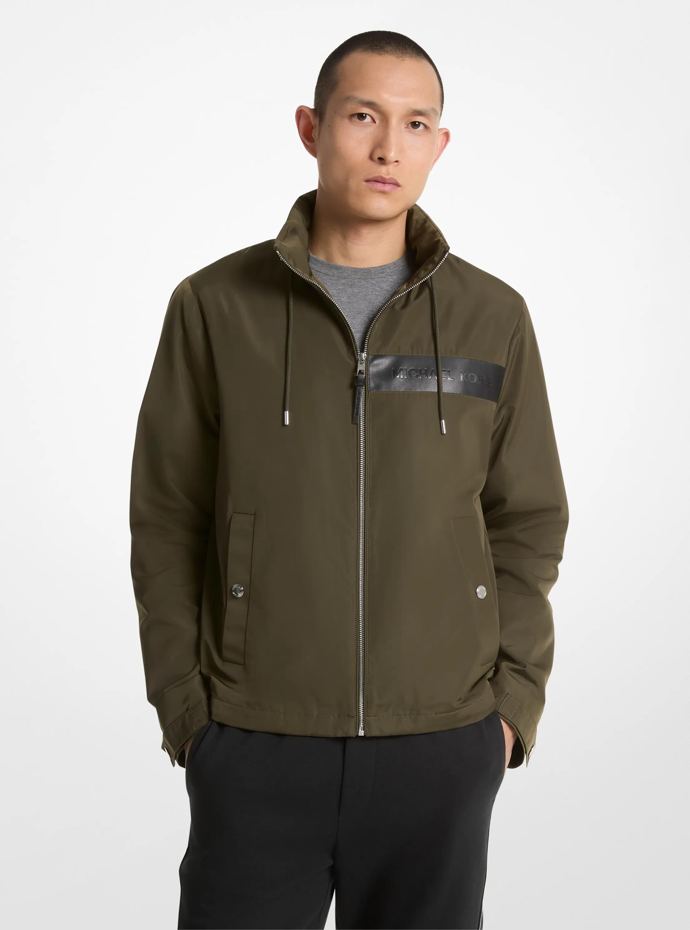 Woven Windbreaker Jacket in IVY | Michael Kors