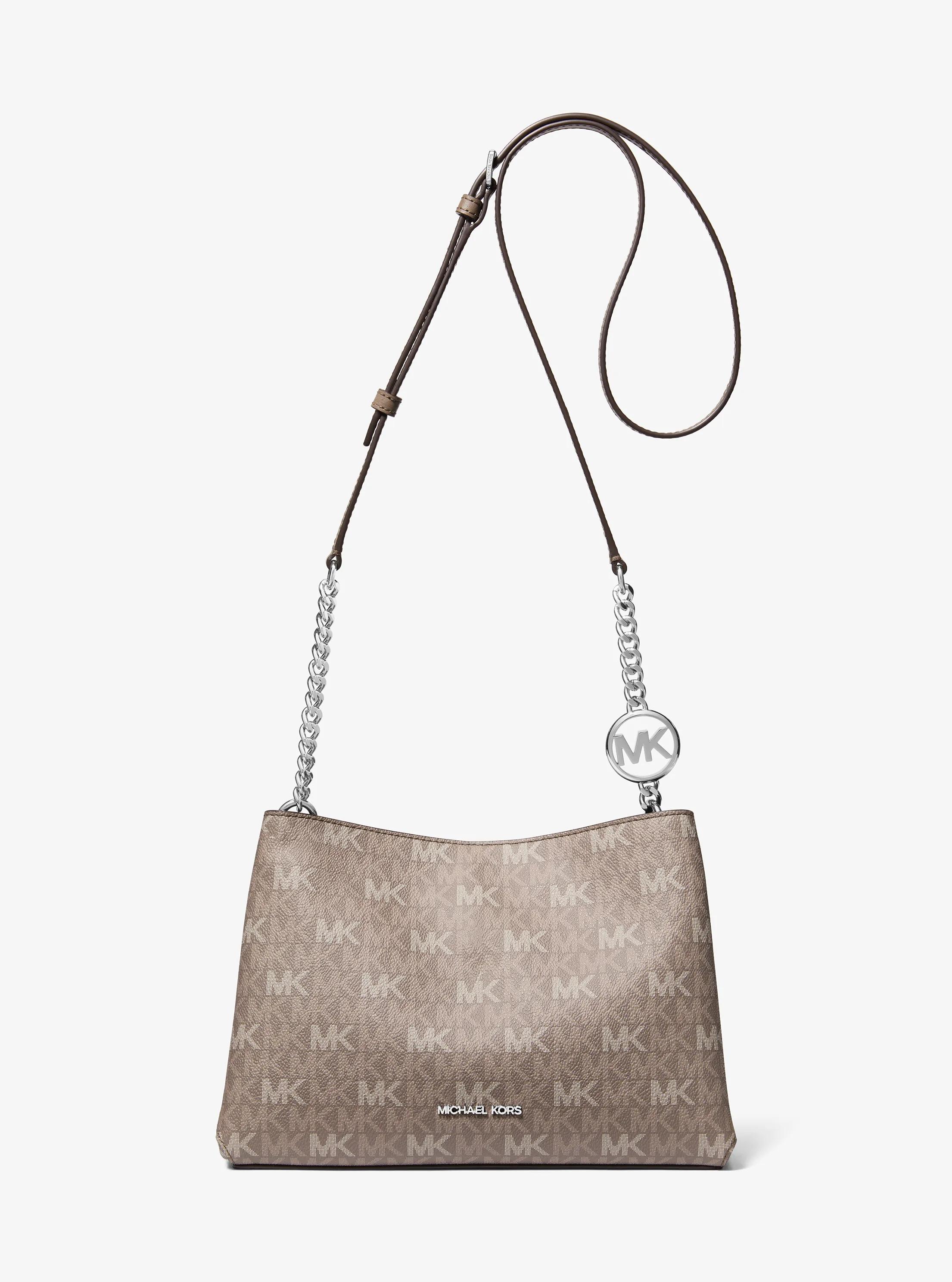 Christina Small Signature Logo Crossbody Bag in MUSHROOM | Michael Kors