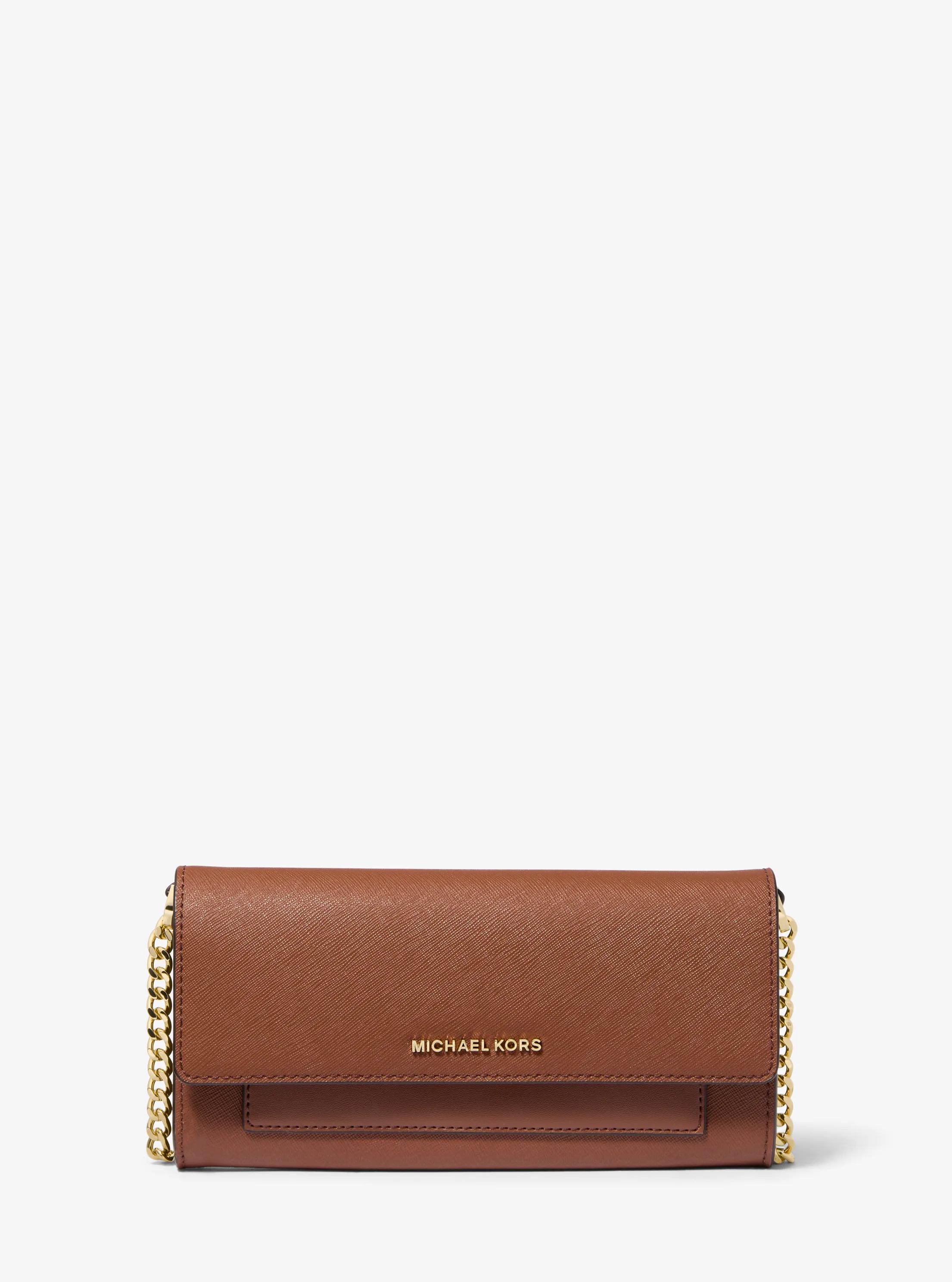 Jet Set Medium Saffiano Leather 2-in-1 Convertible Crossbody Bag in LUGGAGE | Michael Kors