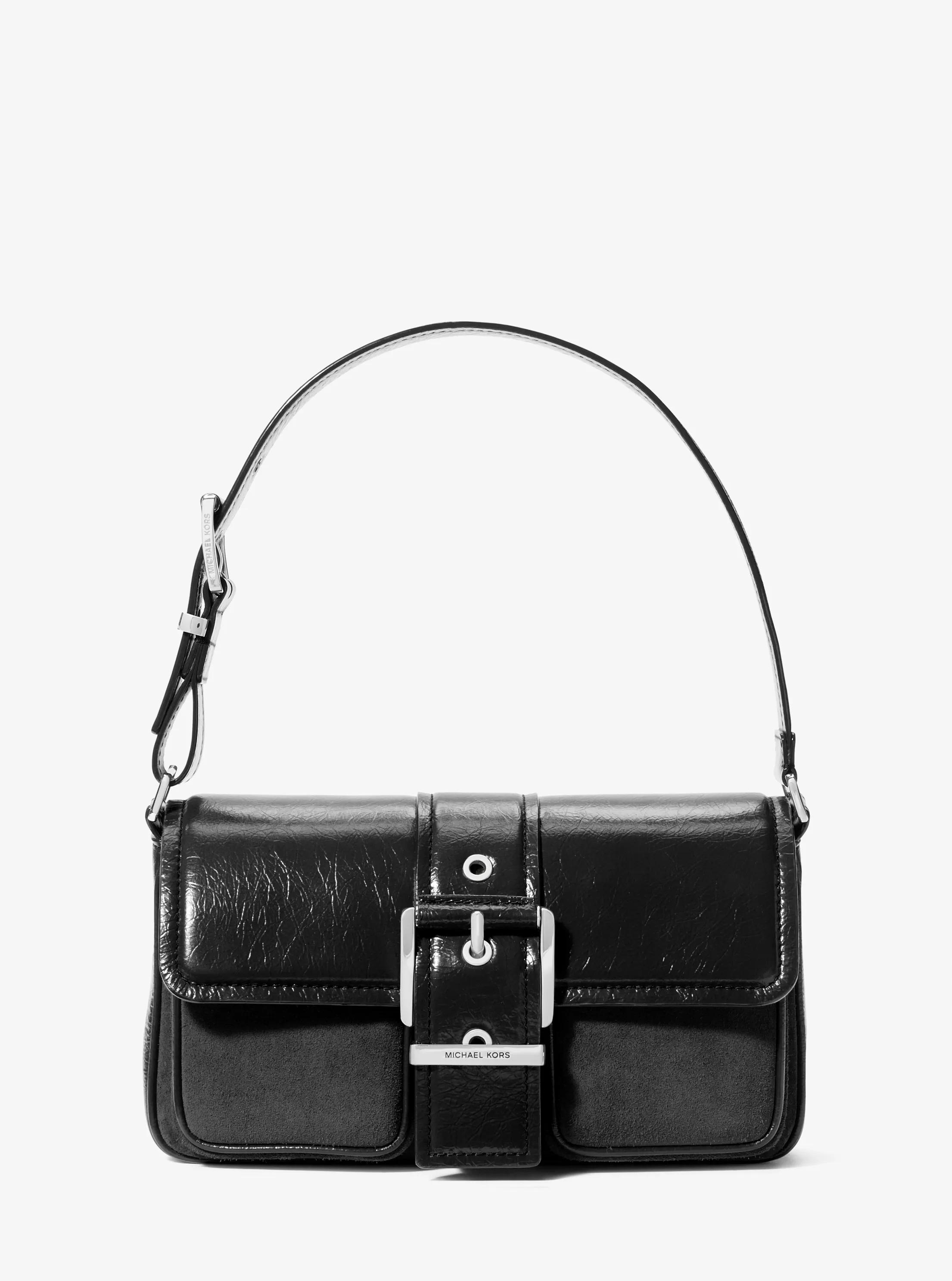 Colby Medium Crackled Leather Shoulder Bag