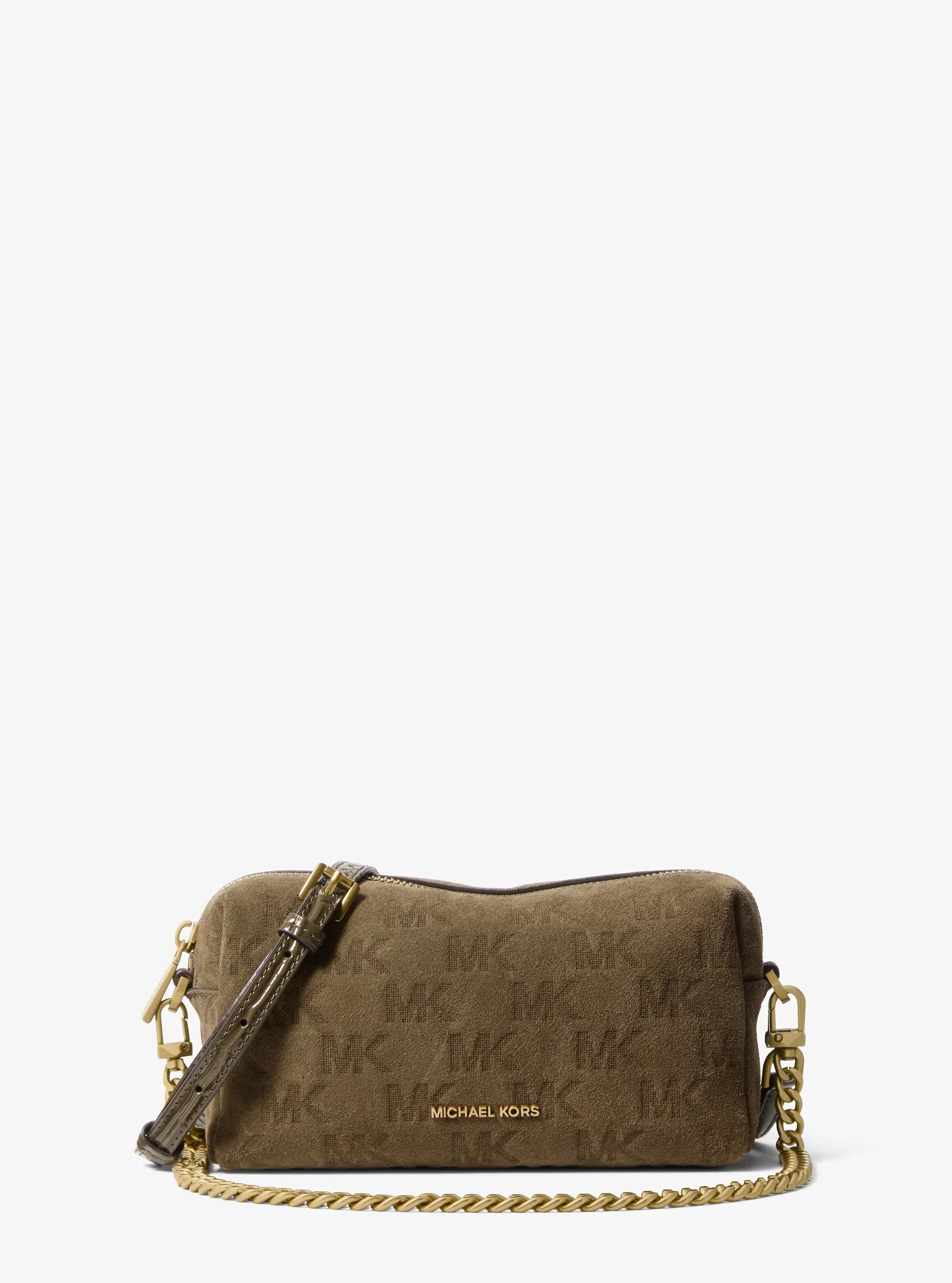 Bryant Small Logo Embossed Suede Convertible Crossbody Bag in LODEN | Michael Kors