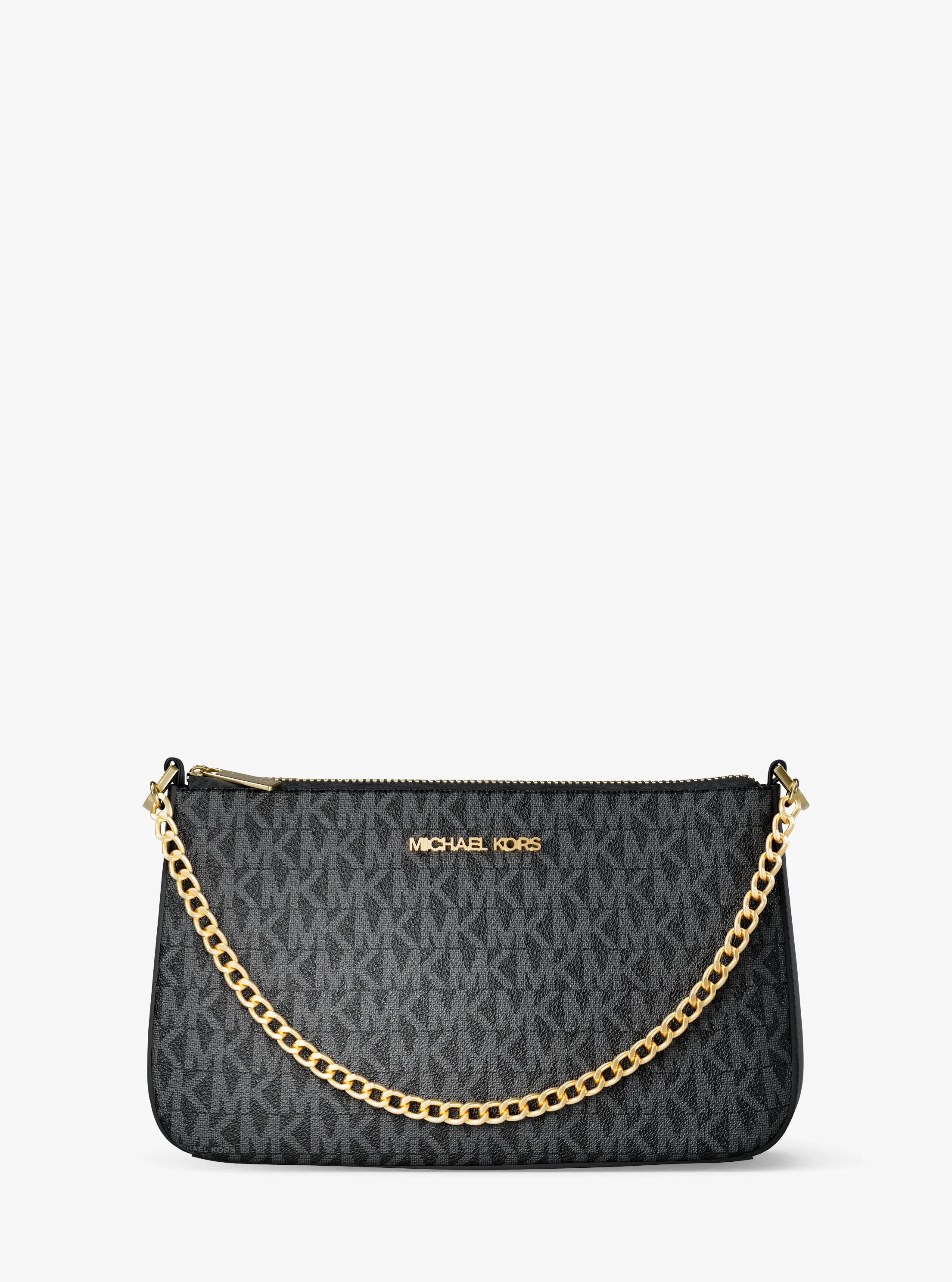 Medium Logo Pouch and Card Case Gift Set in BLACK | Michael Kors