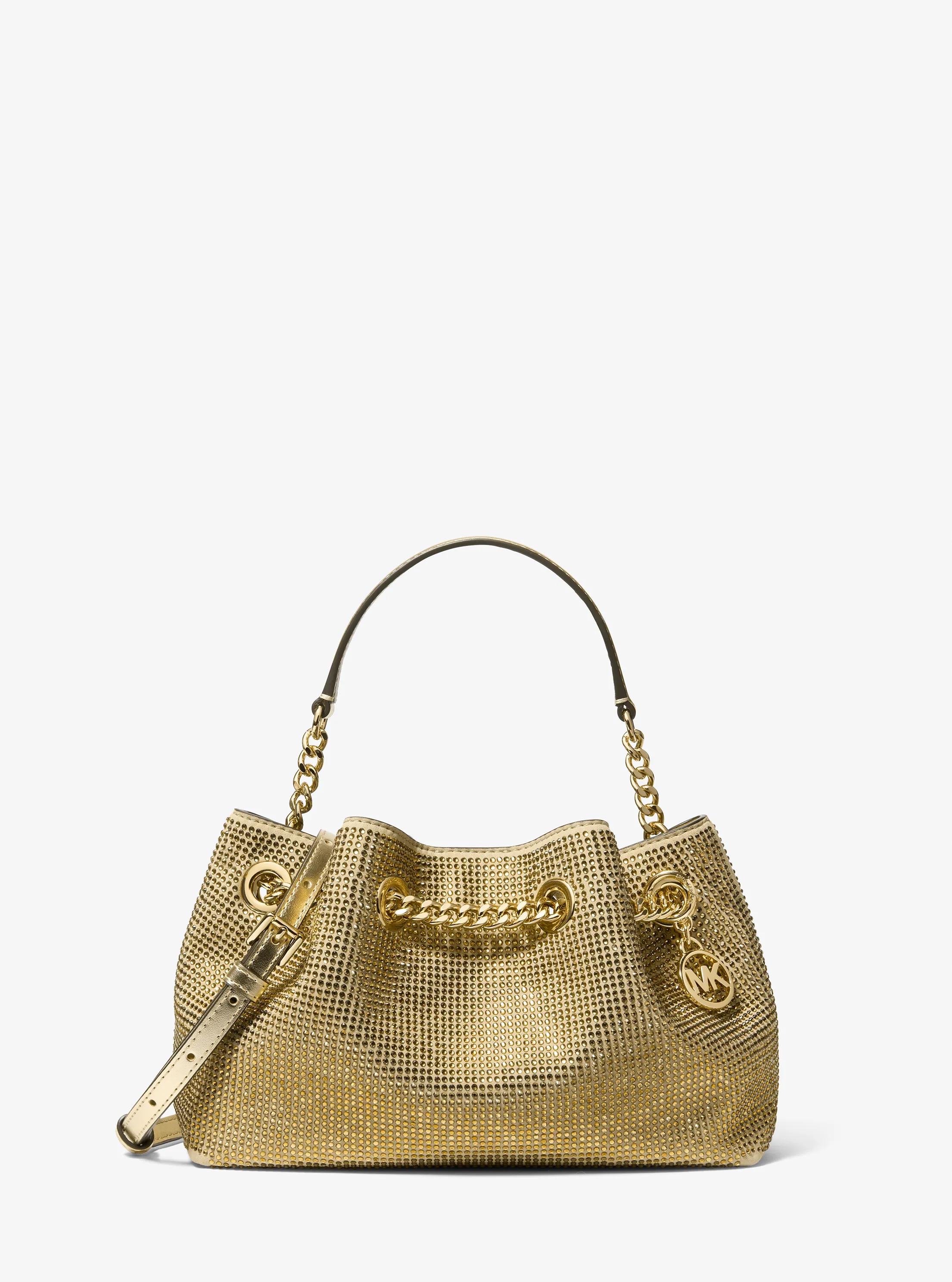 Mina Small Embellished Convertible Crossbody Bag in PALE GOLD | Michael Kors
