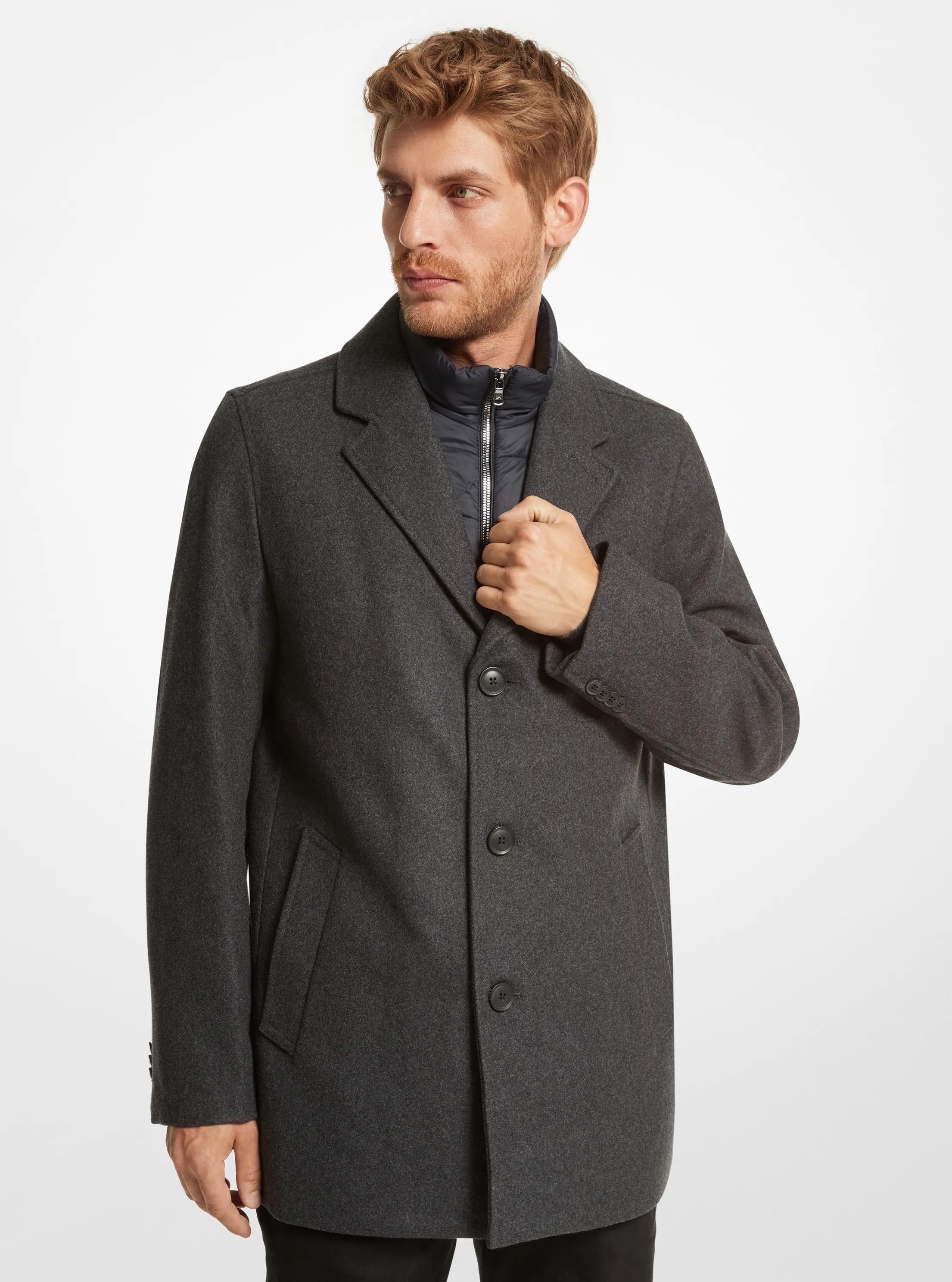 2-in-1 Wool Blend Coat in CHARCOAL | Michael Kors