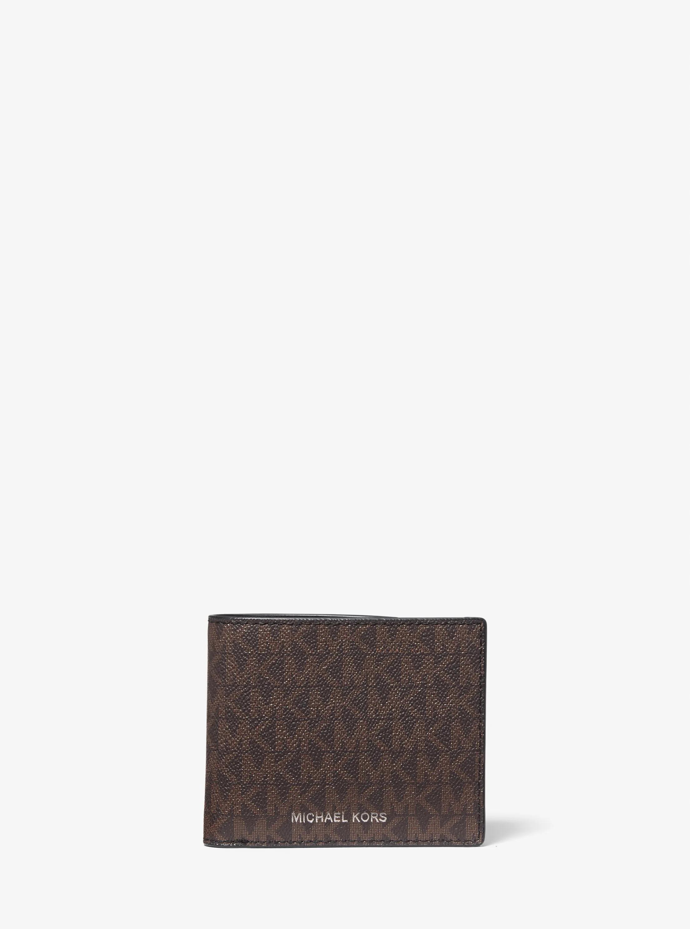 Cooper Logo Billfold Wallet With Coin Pouch in BROWN/BLACK | Michael Kors
