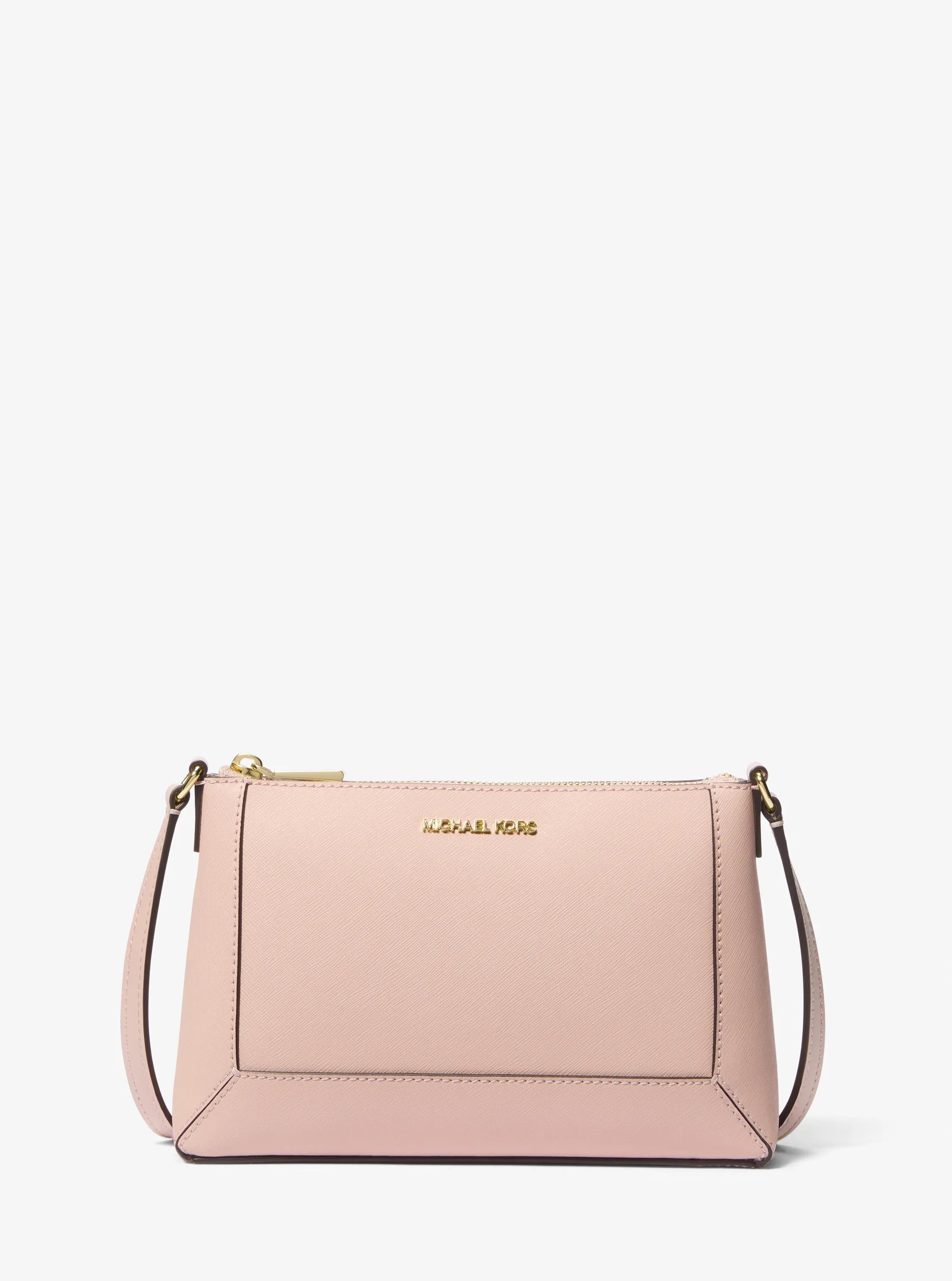 Sallie Medium Saffiano Leather Crossbody Bag in SOFT PINK | Michael Kors