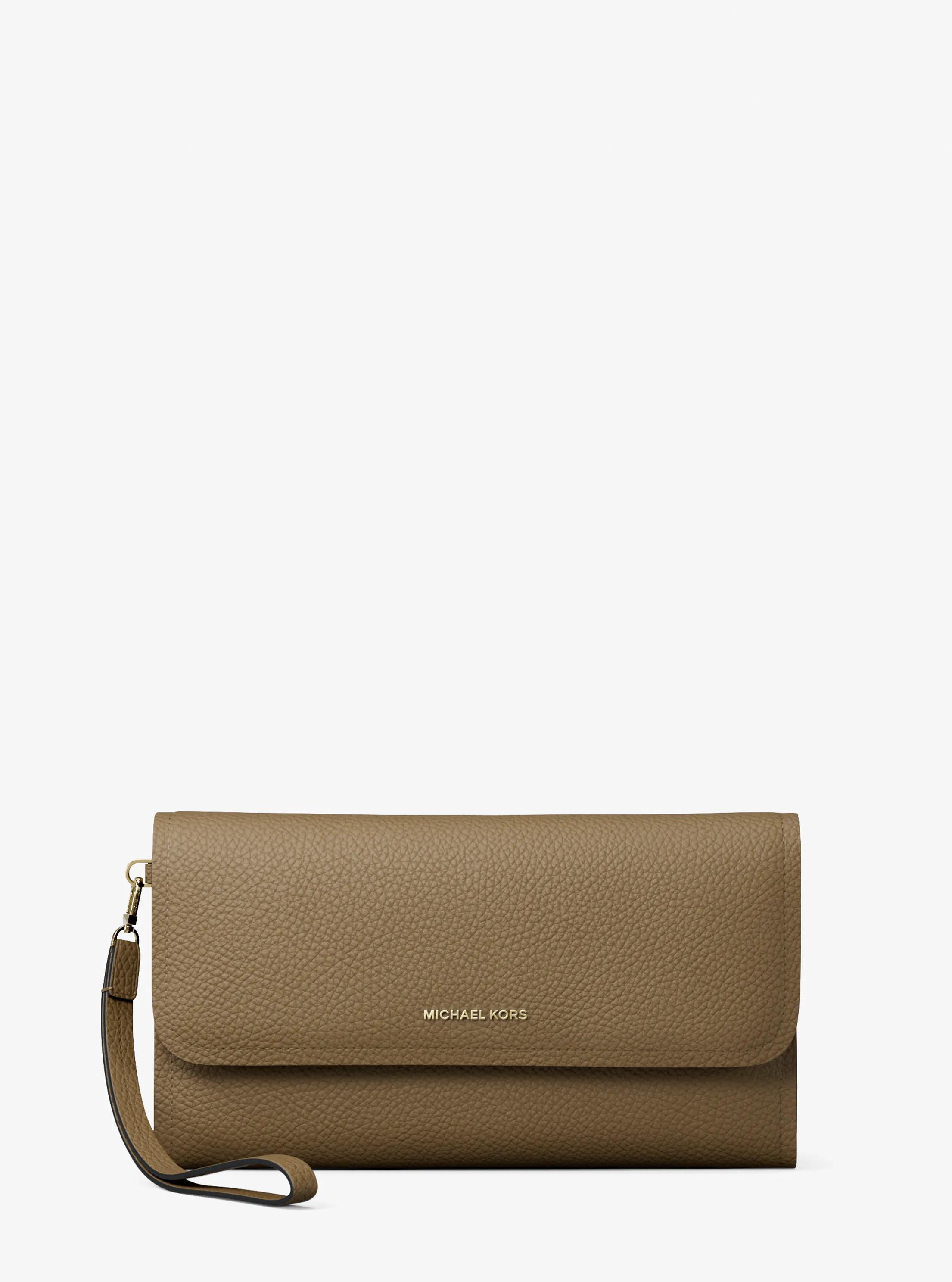 MK Pochette à sangle Jet Set pour smartphone de taille moyenne en cuir grainé - Vert - Michael Kors